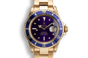 1978 Rolex 18k YG Submariner 1680 Blue Dial