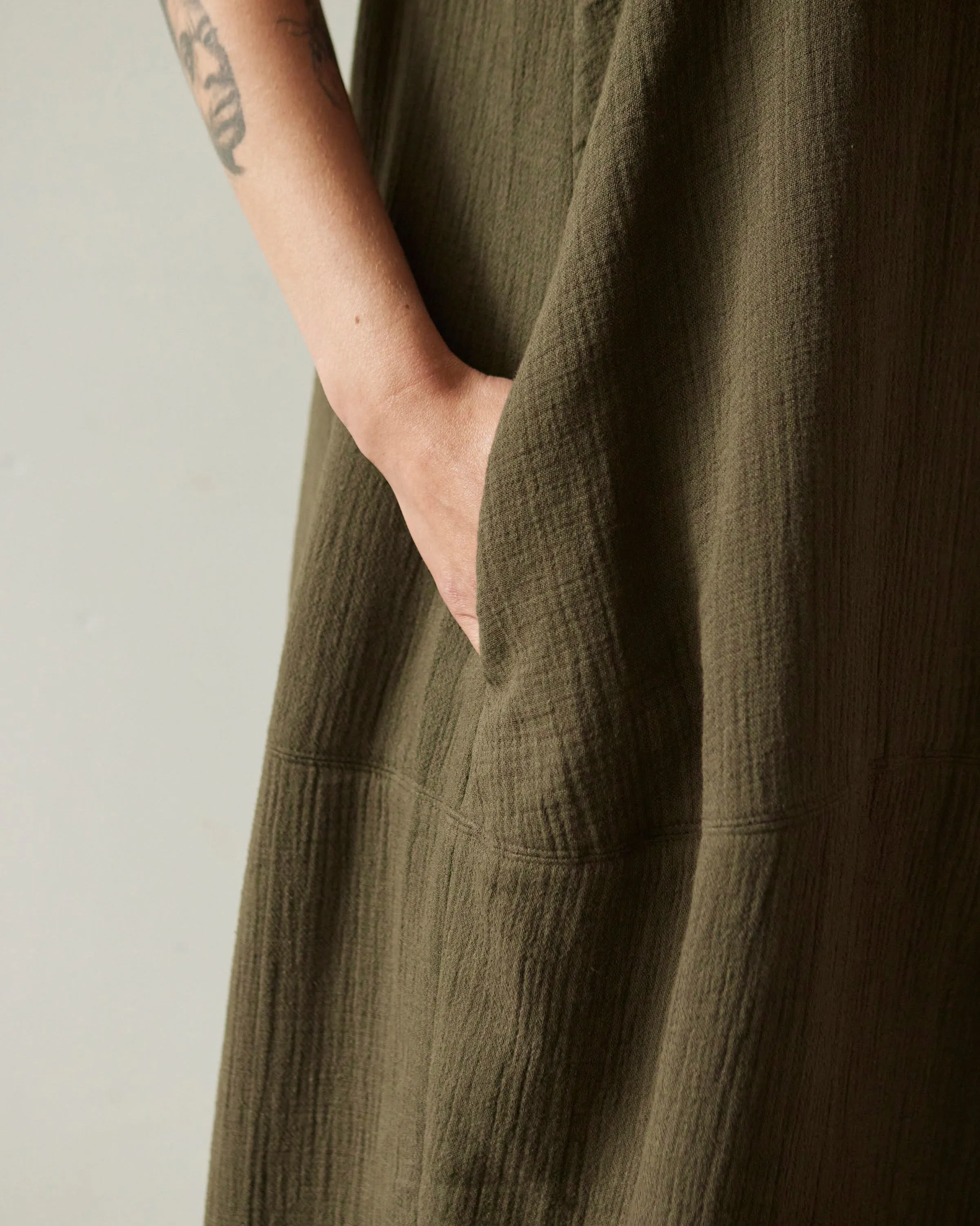 7115 Cocoon Tent Dress, Deep Moss