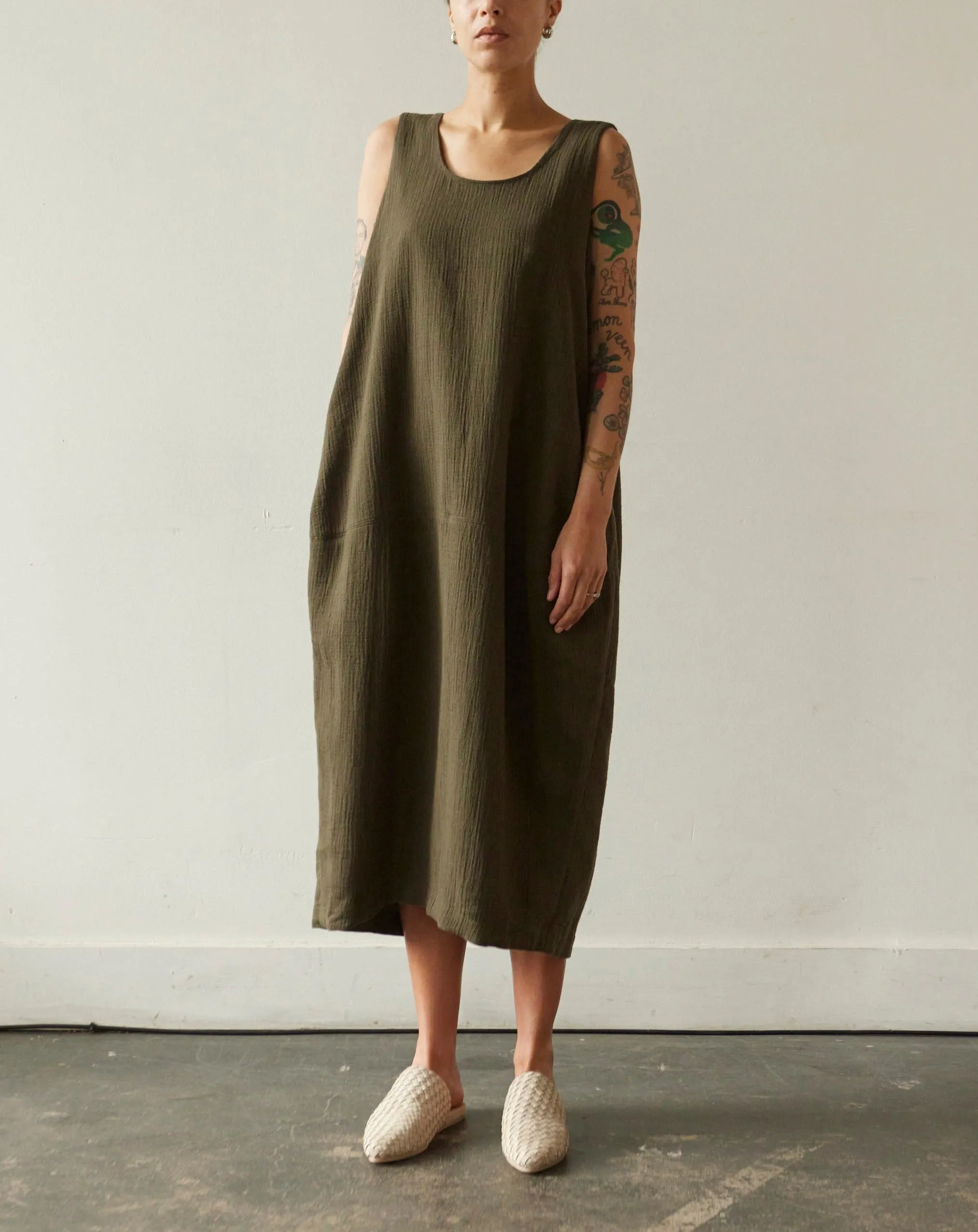7115 Cocoon Tent Dress, Deep Moss