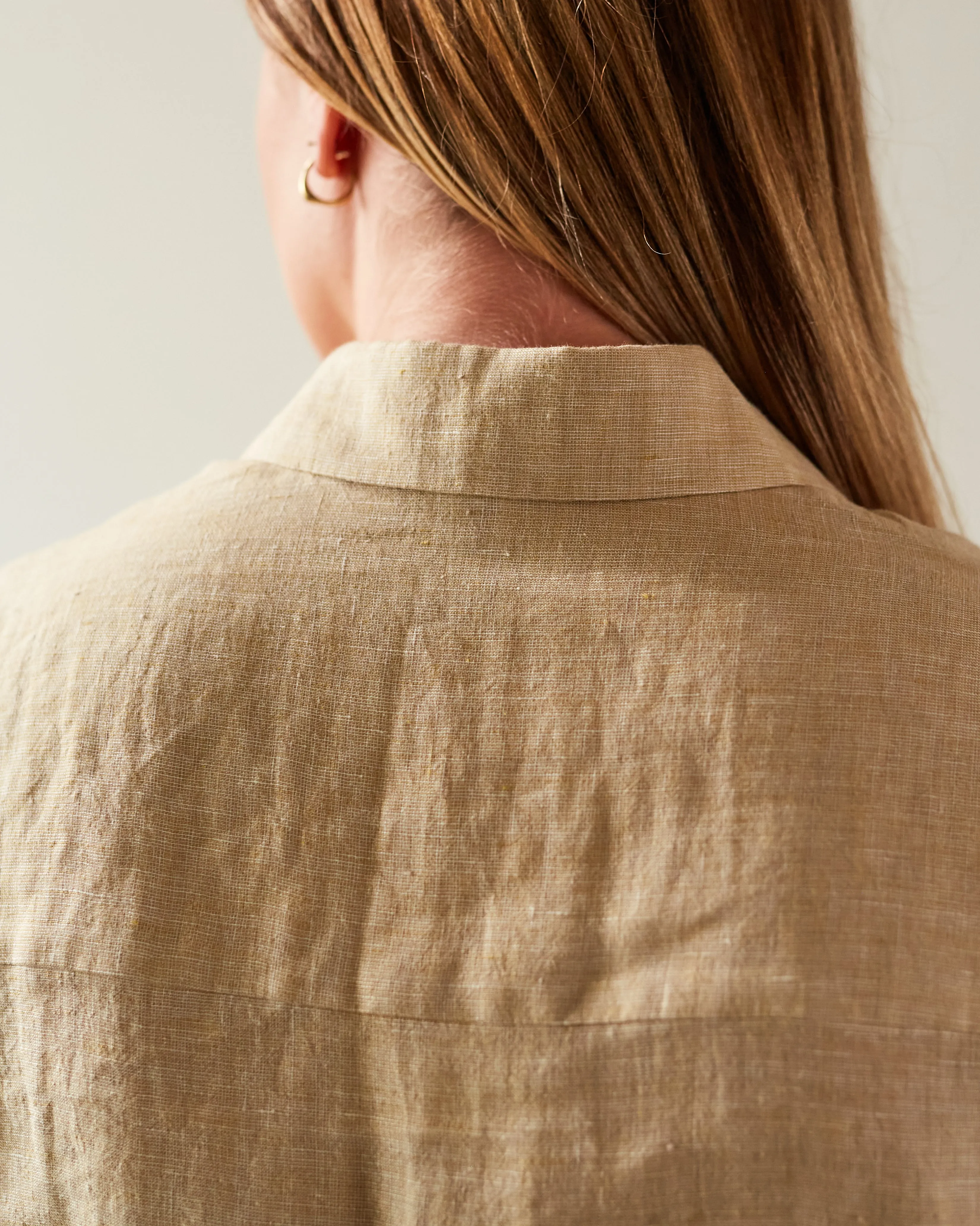 7115 Cropped Button Down Shirt, Mustard Noise