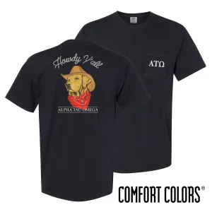 ATO Comfort Colors Cowboy Retriever Black Short Sleeve Pocket Tee