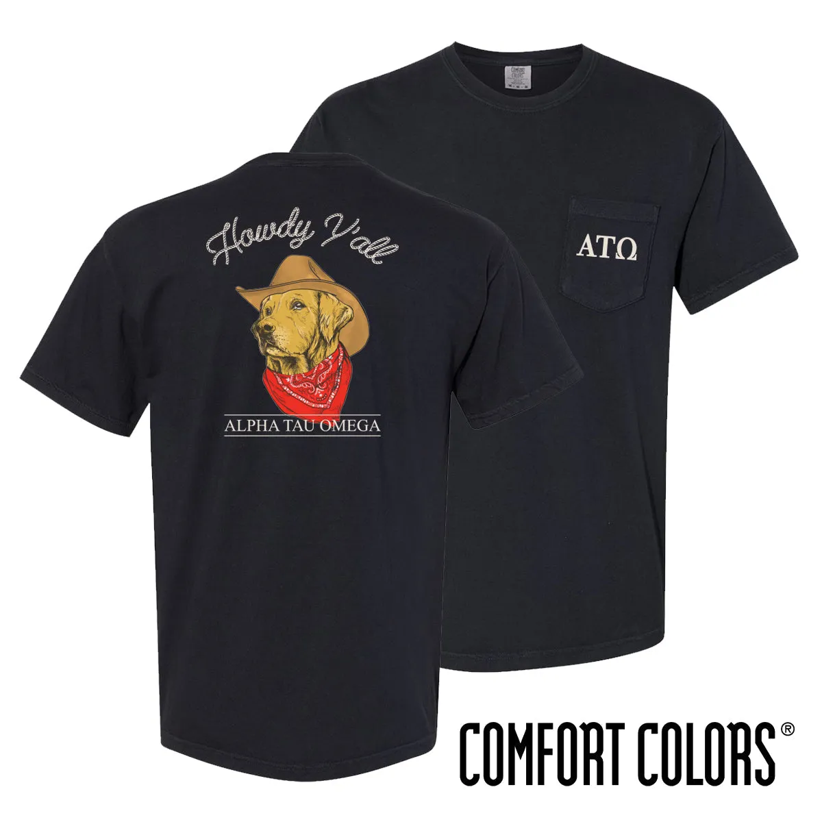 ATO Comfort Colors Cowboy Retriever Black Short Sleeve Pocket Tee