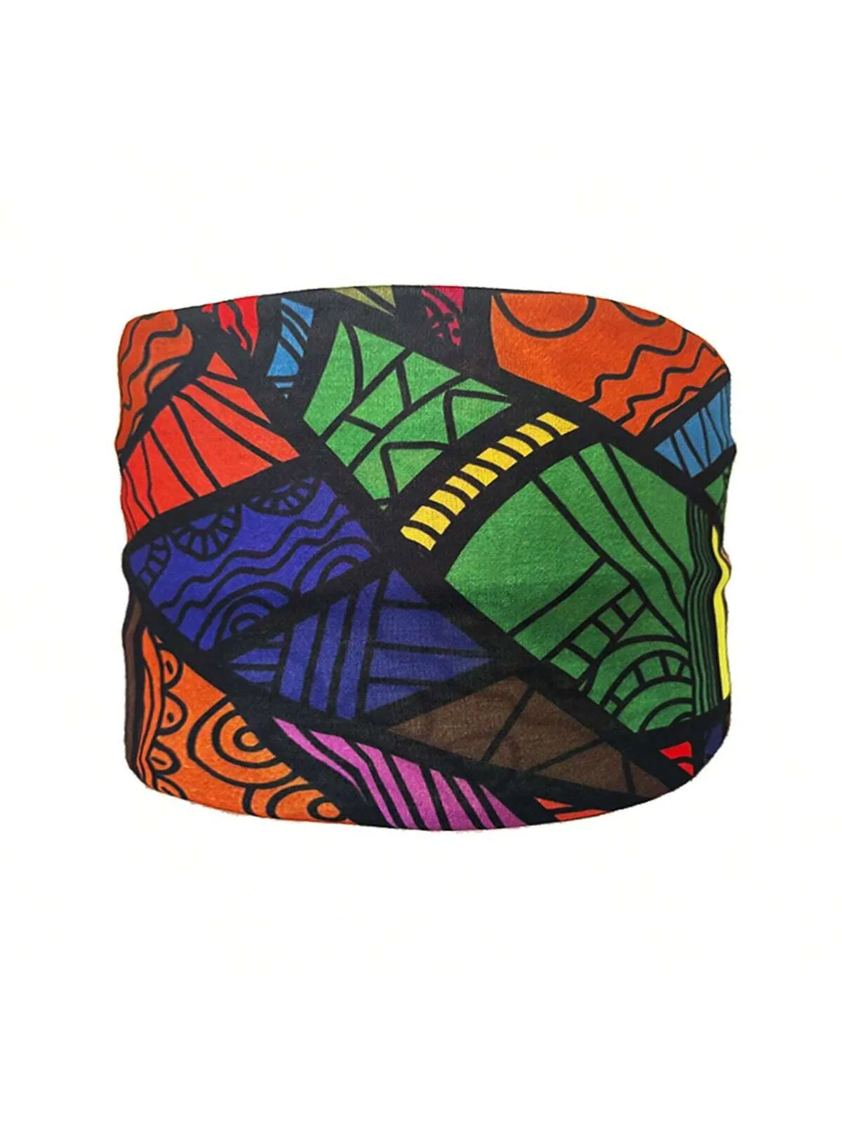 Bohemian African Print 15CM Yoga Sports Waist Pack Hairband Sweat Absorbent Elastic Cotton