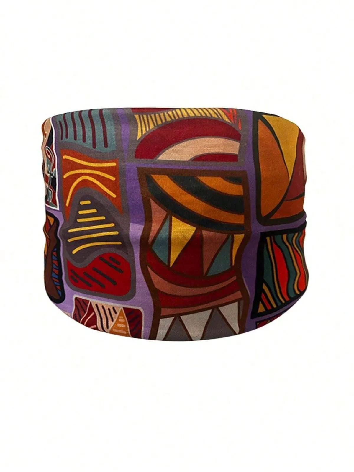 Bohemian African Print 15CM Yoga Sports Waist Pack Hairband Sweat Absorbent Elastic Cotton