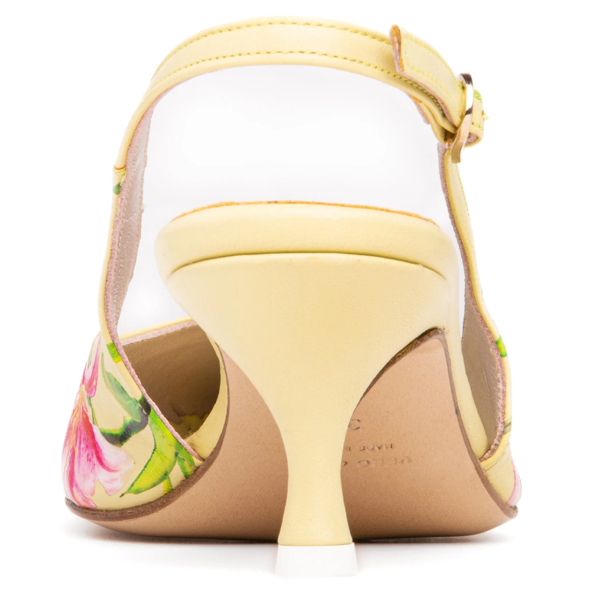 Cancun White Floral Printed Leather