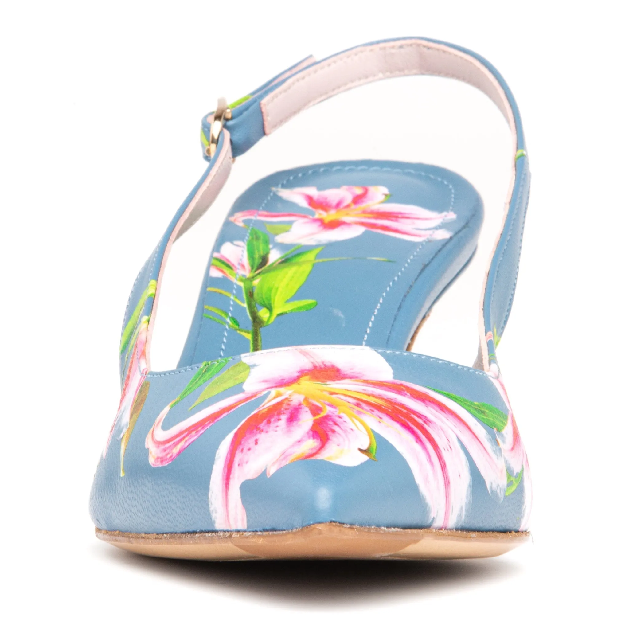 Cancun White Floral Printed Leather