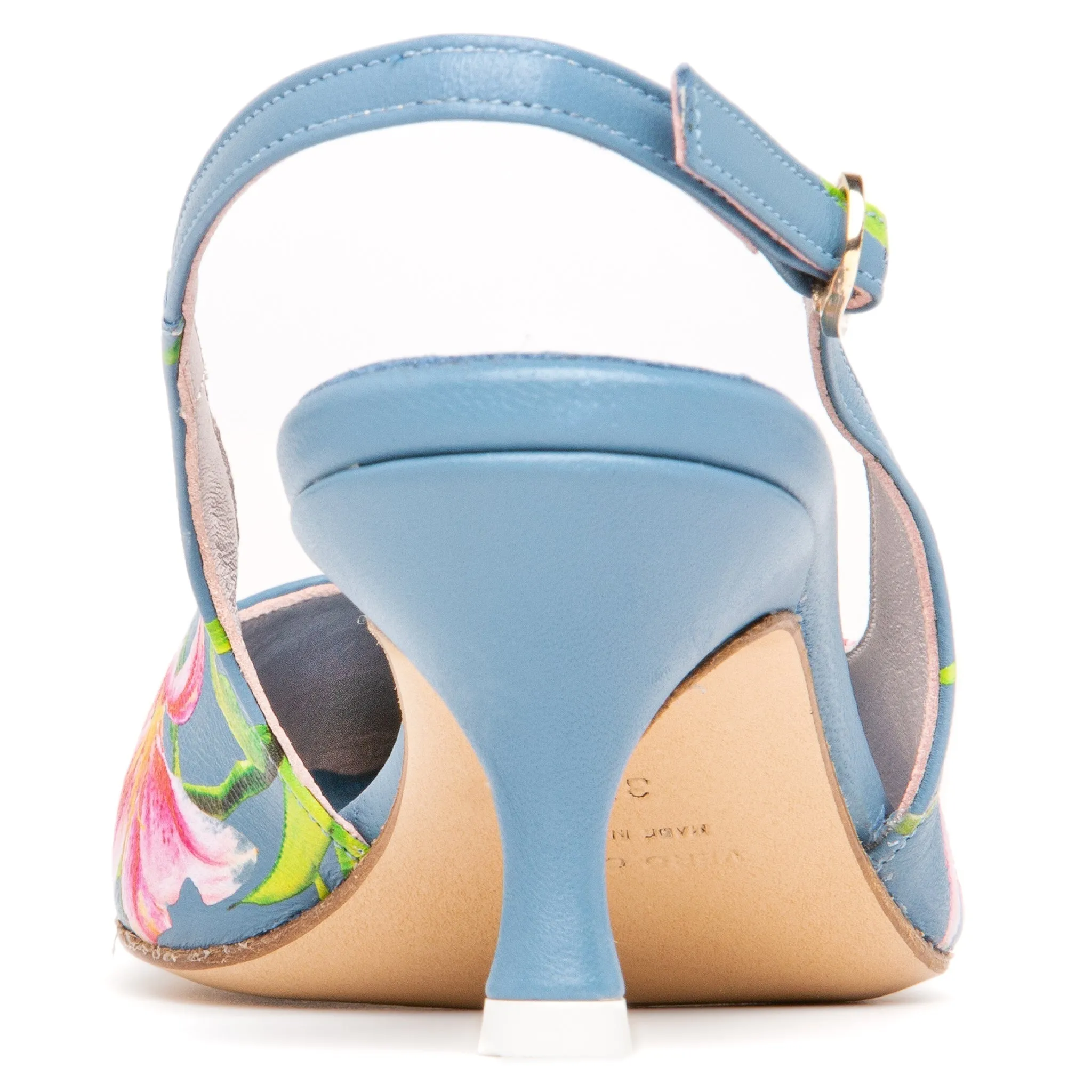 Cancun White Floral Printed Leather