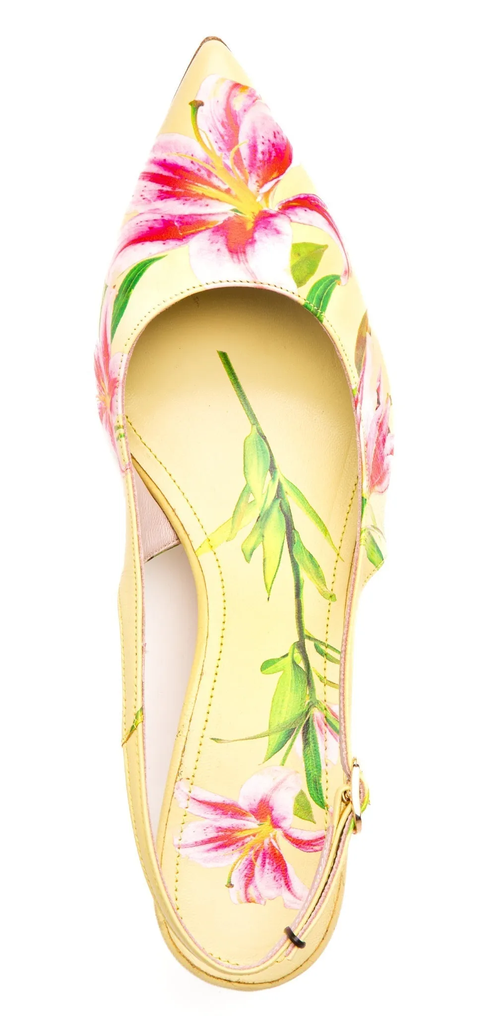 Cancun White Floral Printed Leather