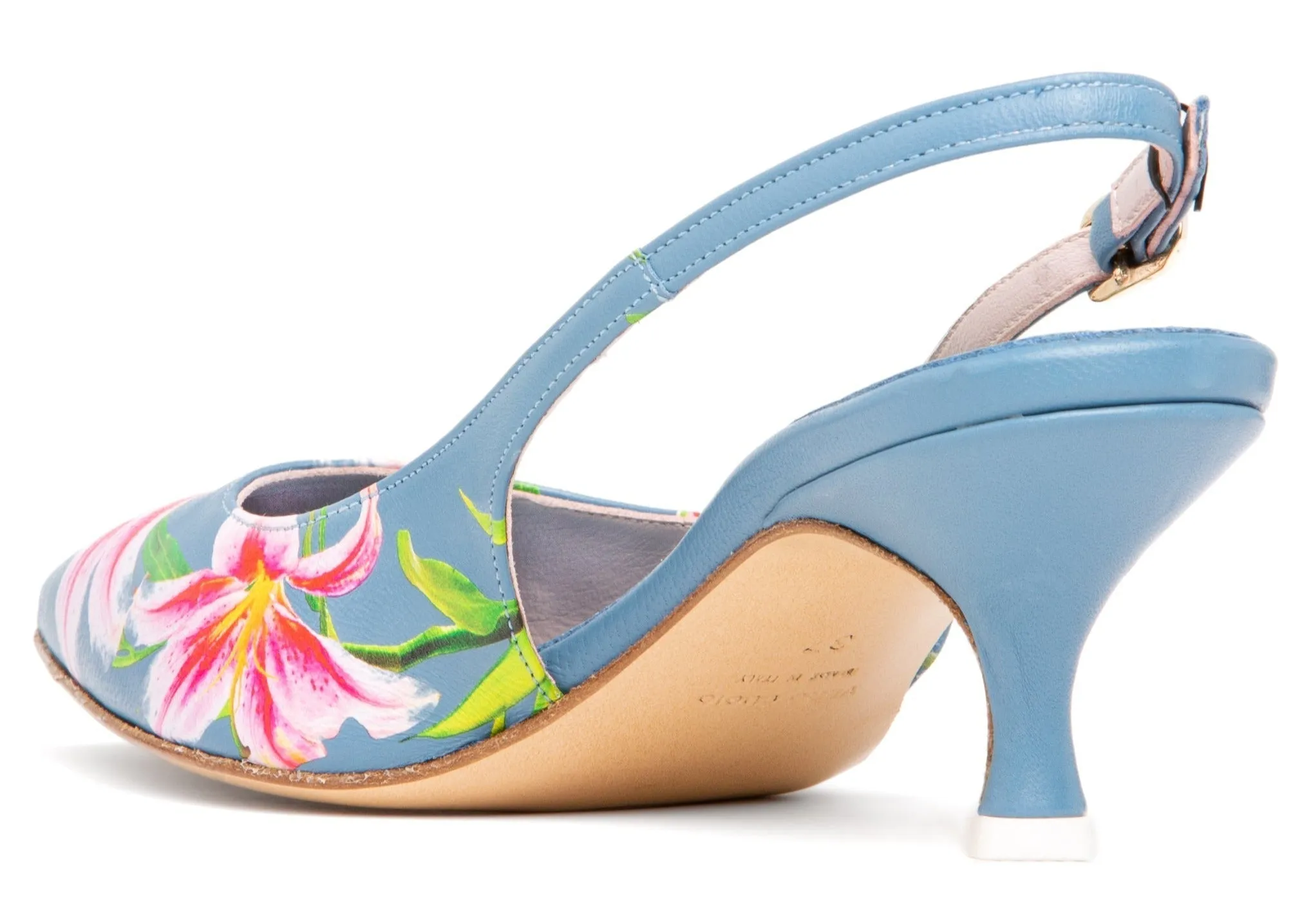 Cancun White Floral Printed Leather