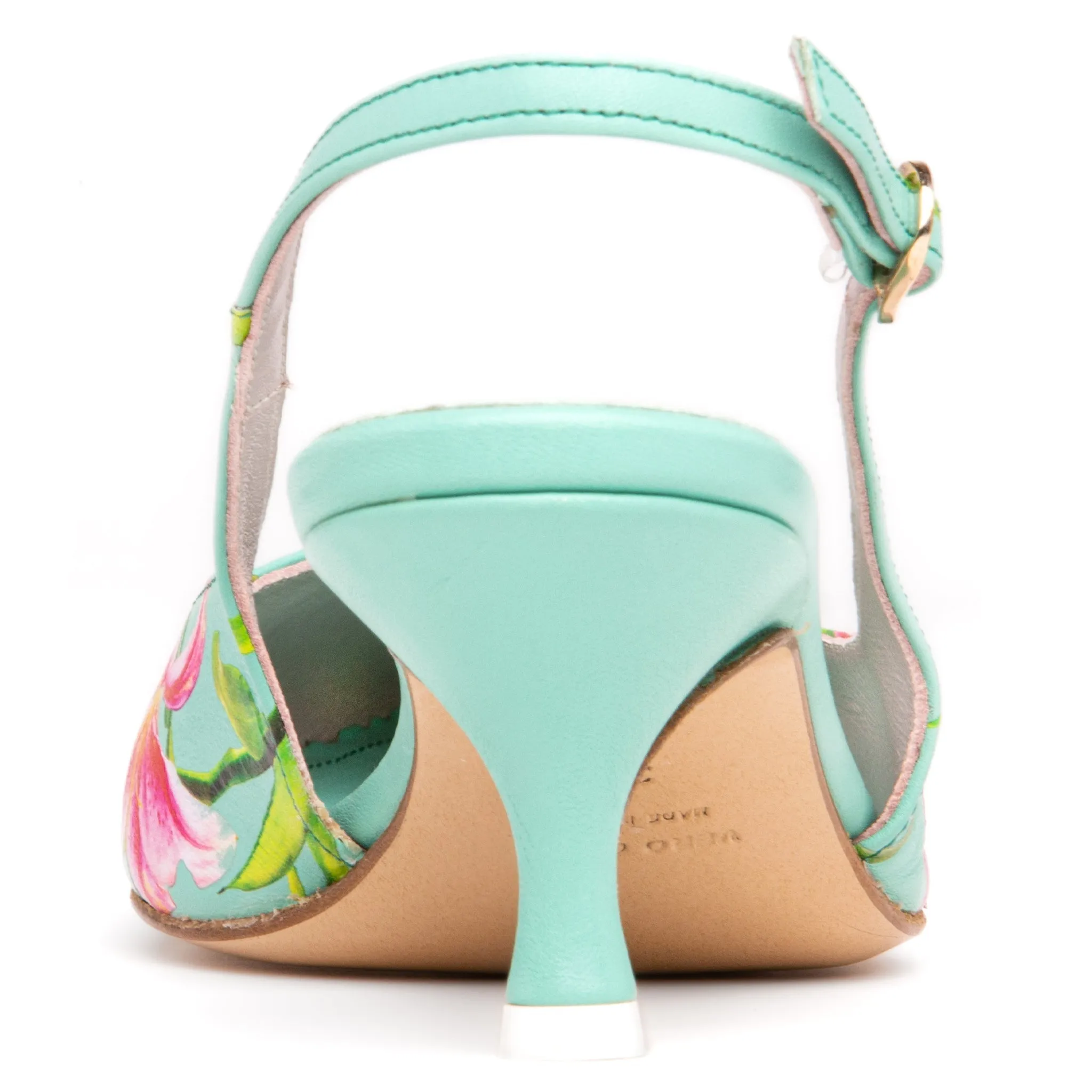Cancun White Floral Printed Leather