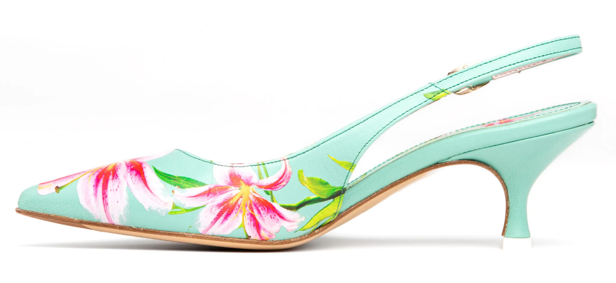 Cancun White Floral Printed Leather
