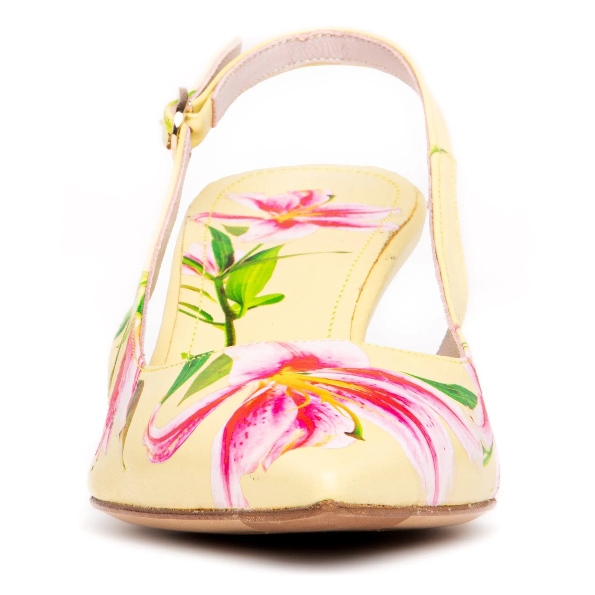 Cancun White Floral Printed Leather