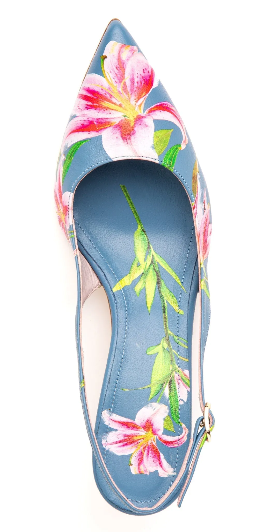 Cancun White Floral Printed Leather
