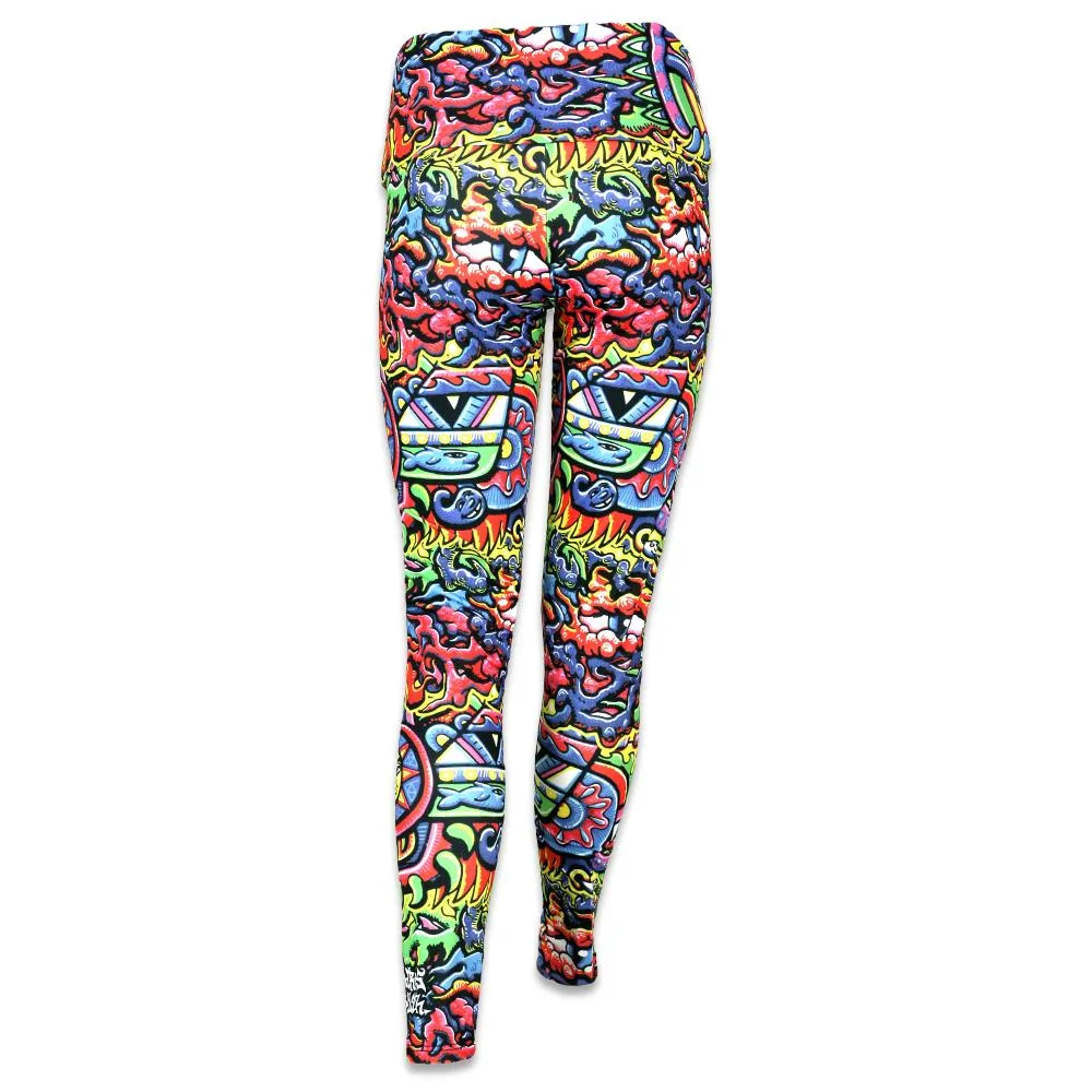 Chris Dyer Rainbow Serpent Red Yoga Pants