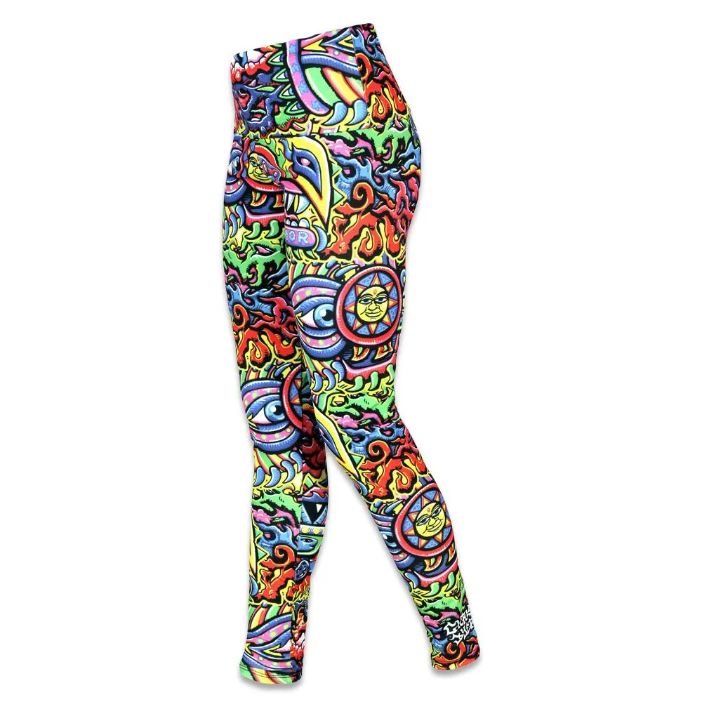 Chris Dyer Rainbow Serpent Red Yoga Pants