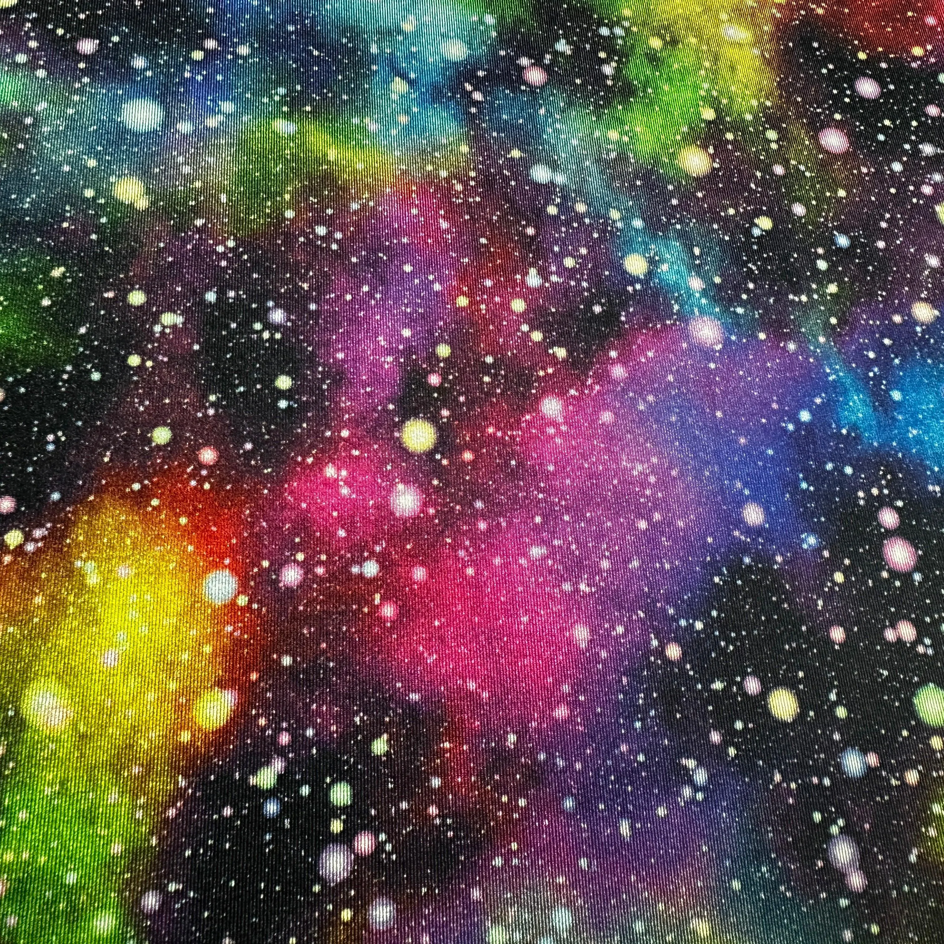 Cosmic Space on Double Brushed Polyester Jersey Fabric