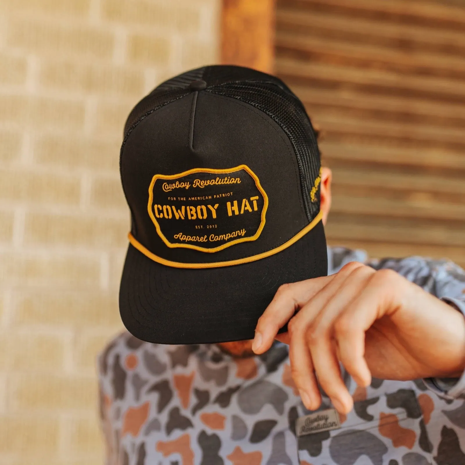 “Cowboy Hat” Cowboy Revolution Black Trucker Patch Hat