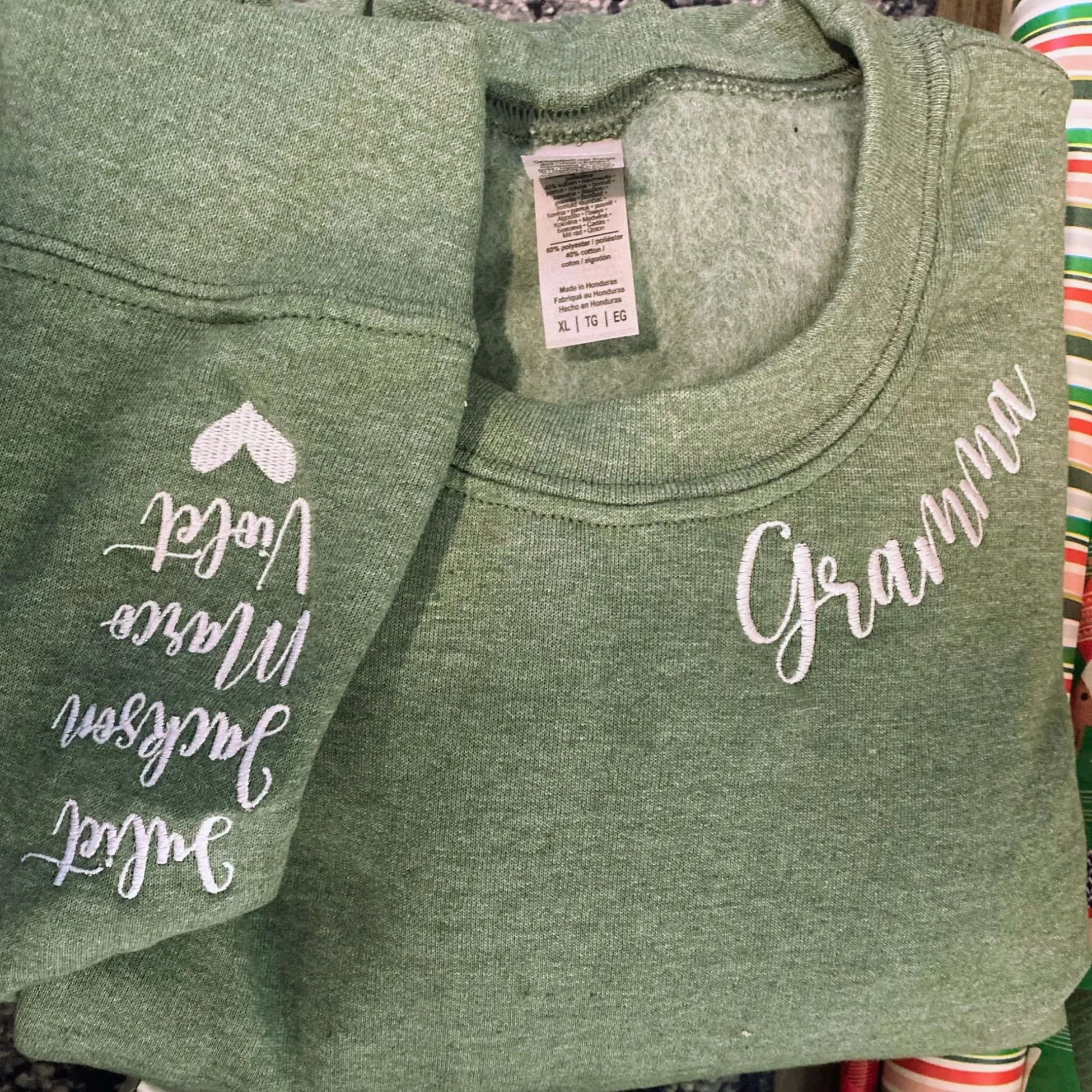 Custom Aunt Sweatshirt or Hoodie, Children Names on Sleeve Embroidery