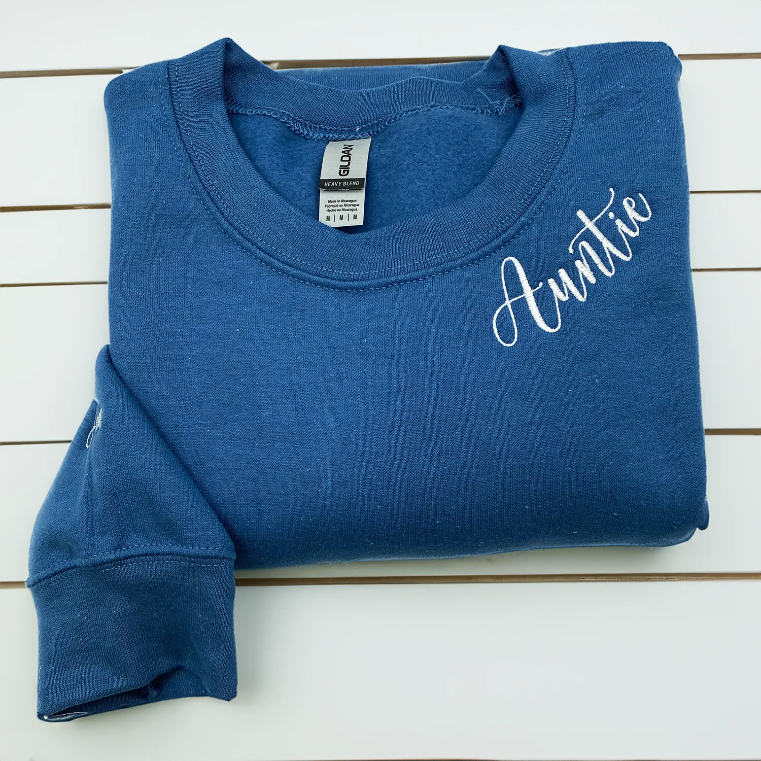 Custom Aunt Sweatshirt or Hoodie, Children Names on Sleeve Embroidery