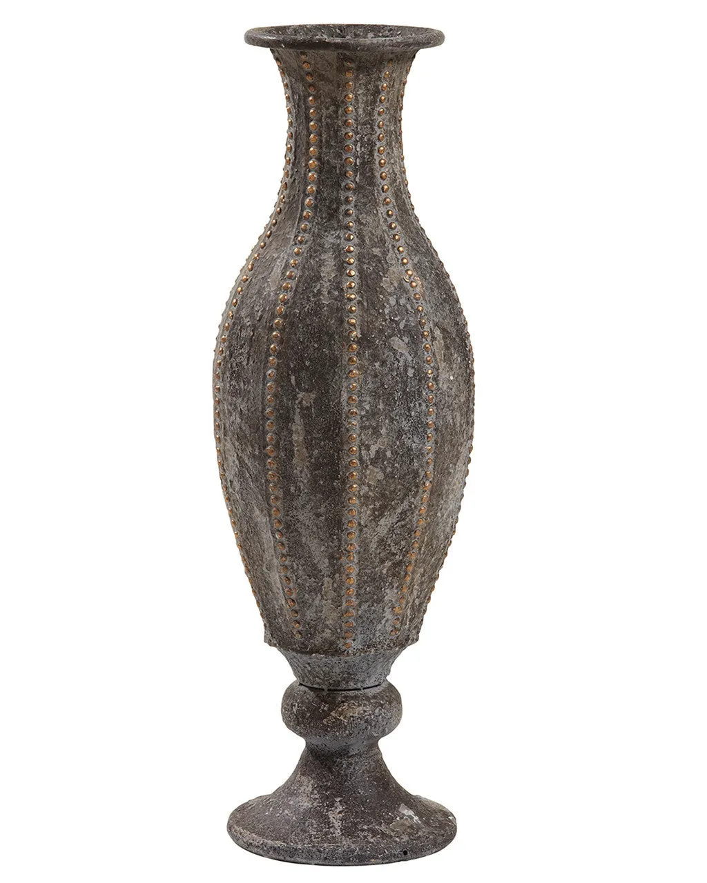 Footed Metal Vase