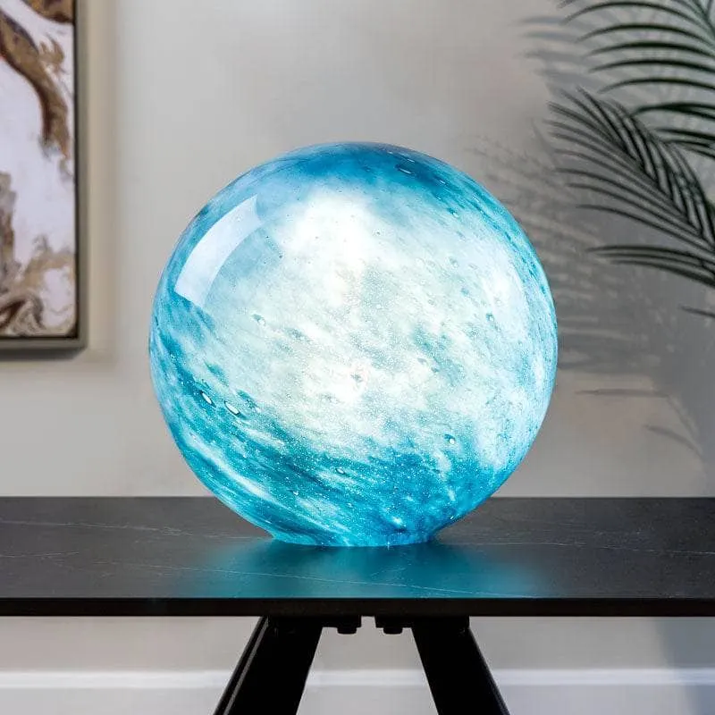 Galaxy Blue Round Table Lamp - 28cm