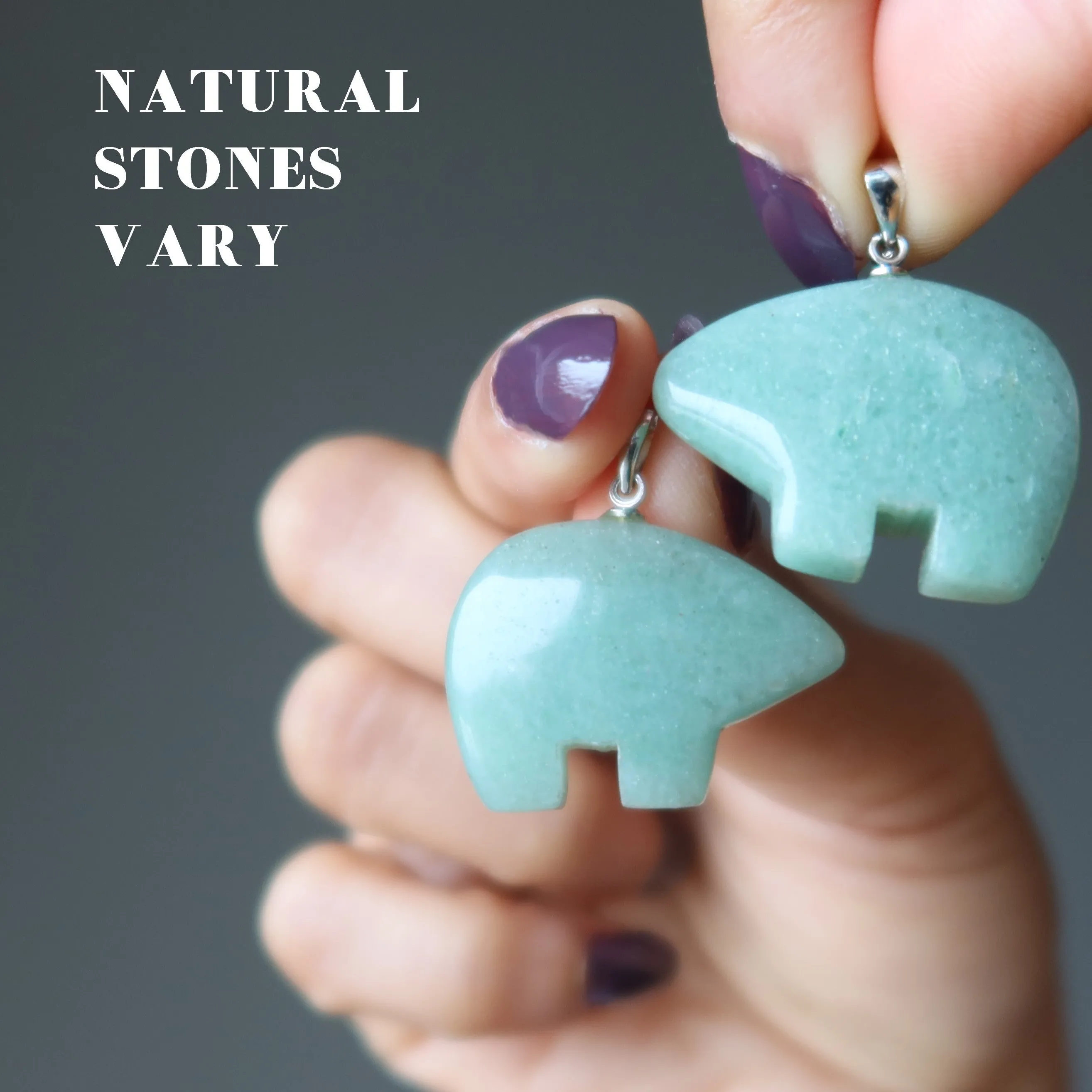 Green Aventurine Pendant Abundance Bear