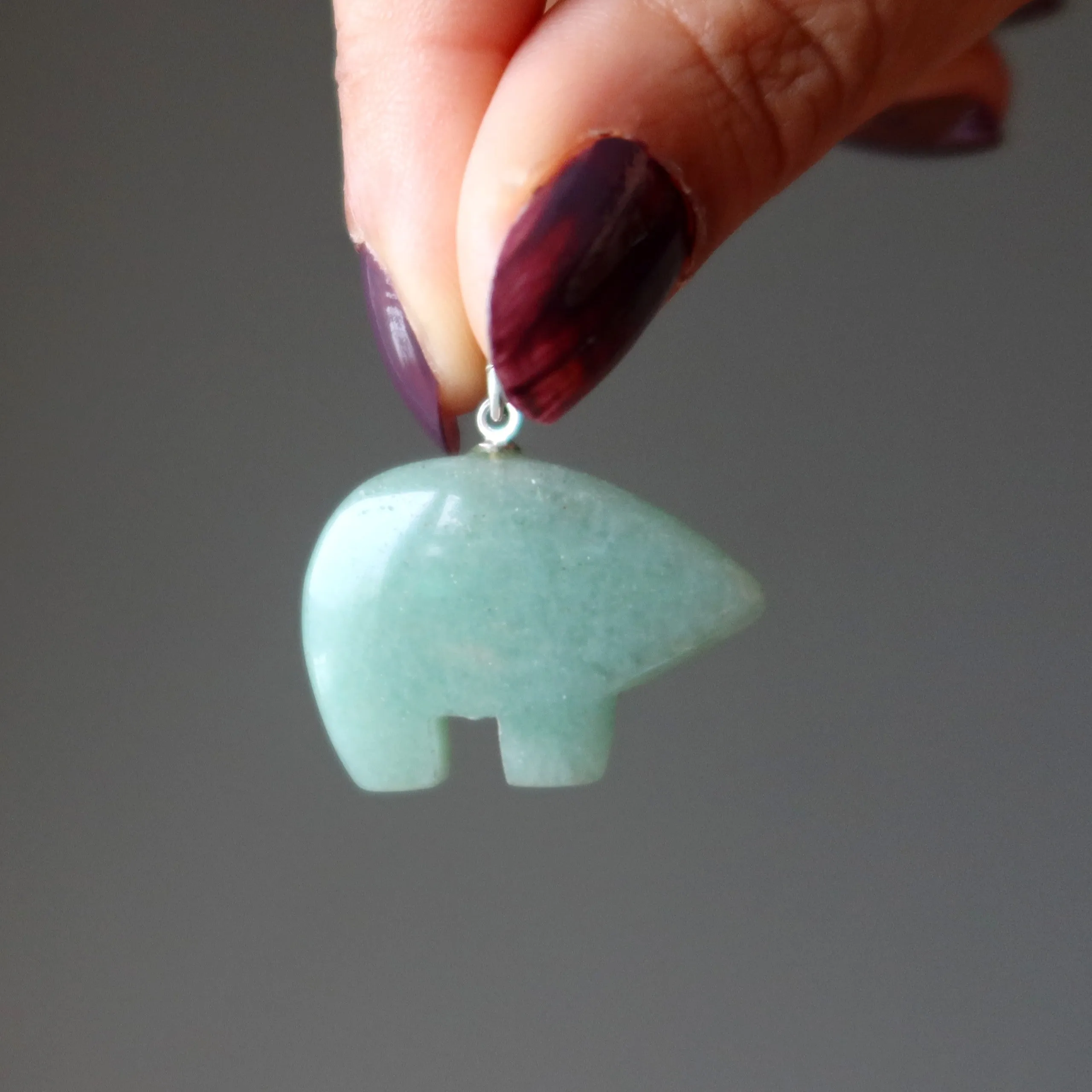 Green Aventurine Pendant Abundance Bear