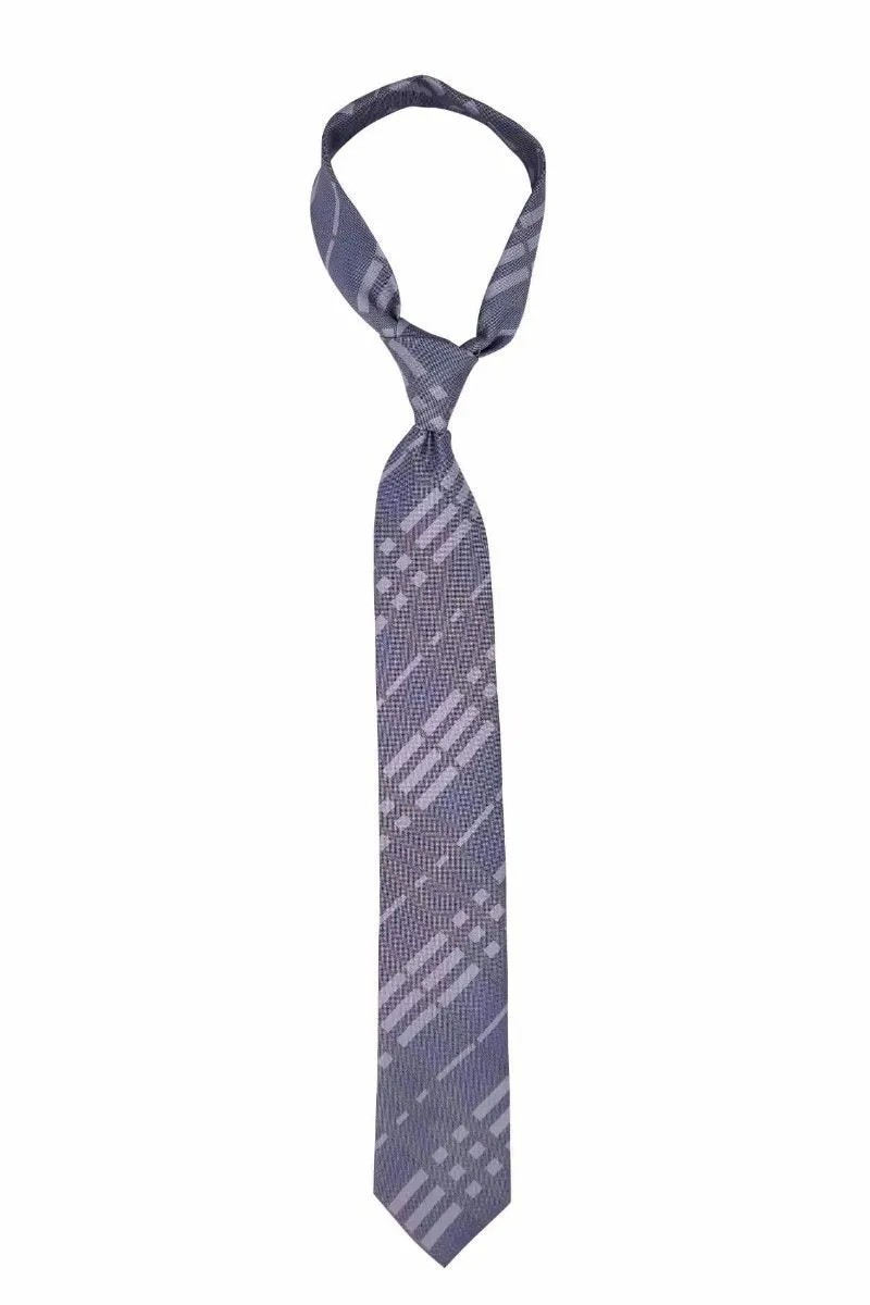 Light Purple and Gray Plaid Tie
