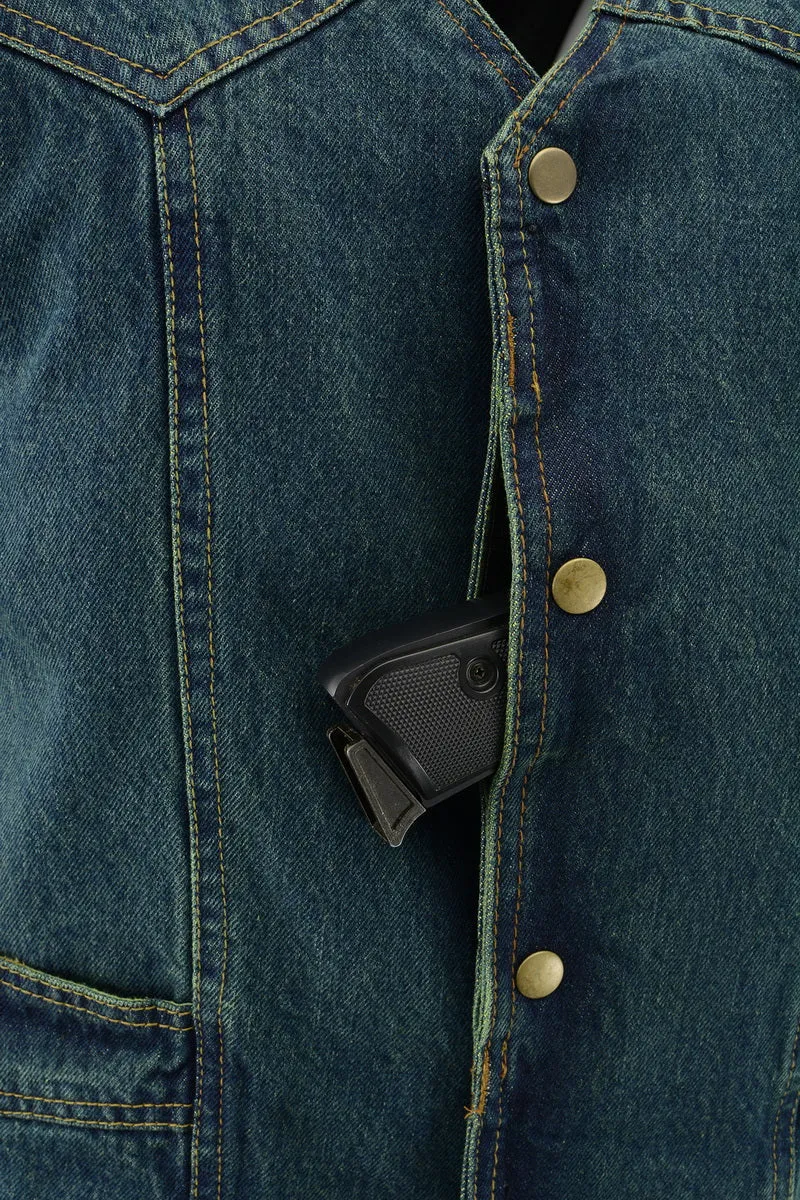 M Boss Motorcycle Apparel BOS13003 Men's Blue Denim Motorcycle Side