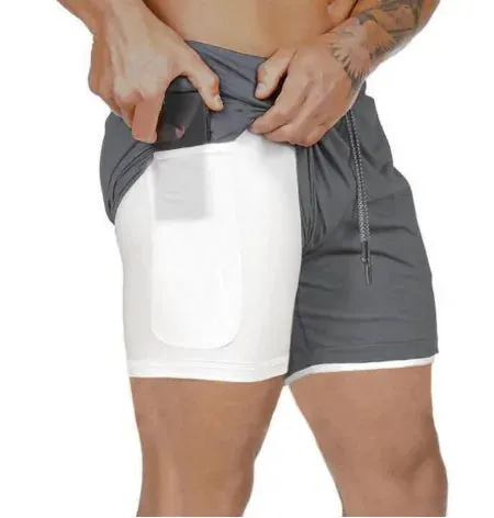 Mens 2 in 1 Fitness Running Shorts