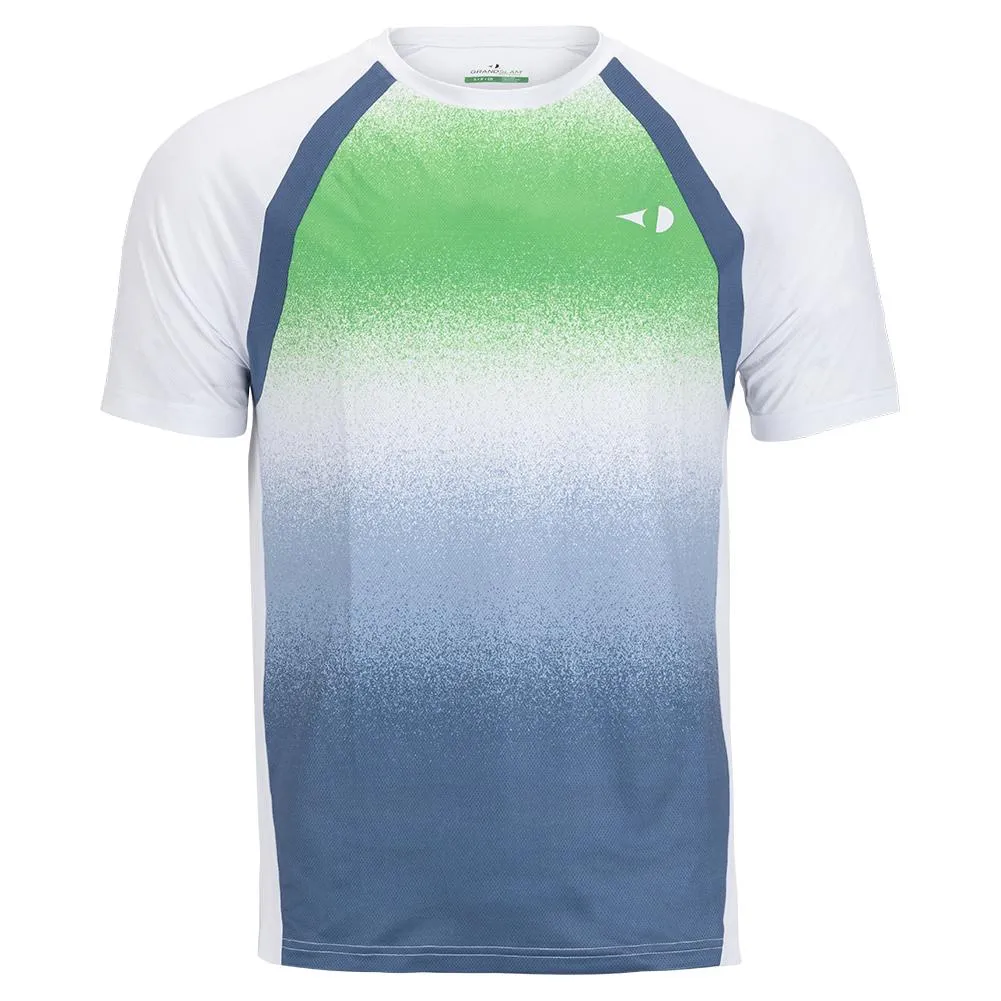Men`s Spray Gradient Printed Tennis Crew