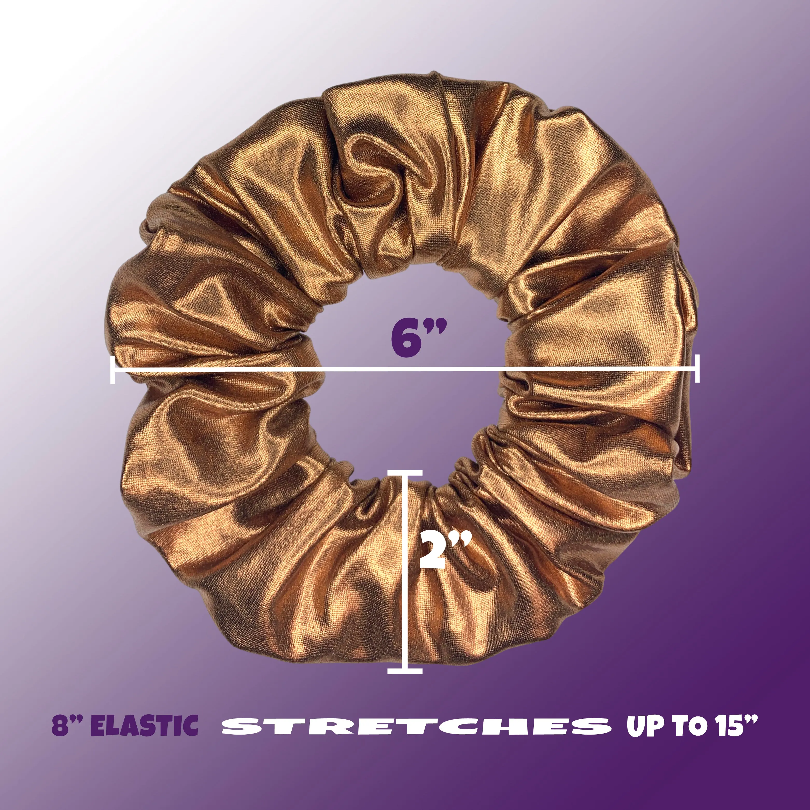 Metallic Scrunchies Available in 3 Sizes Made in the USA Copper