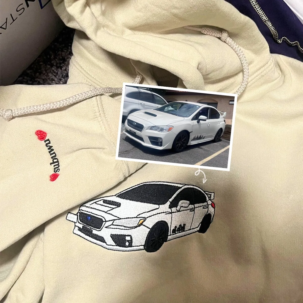 Personalized Gifts for Car Lovers Sweatshirt / Hoodie Embroidered from Your Photo