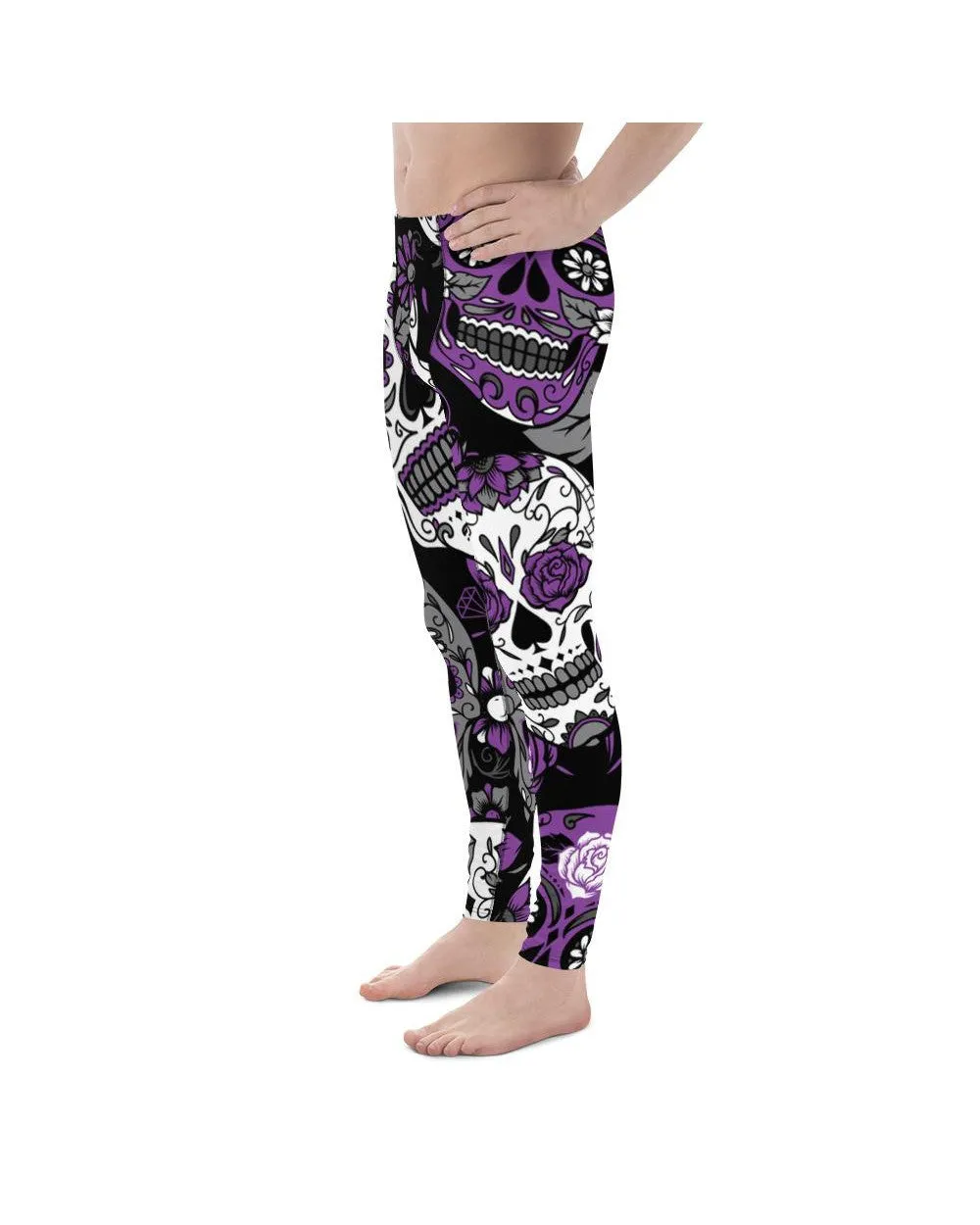 Purple Sugar Skull Meggings