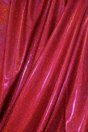 Raspberry Hologram Spandex Fabric Sample
