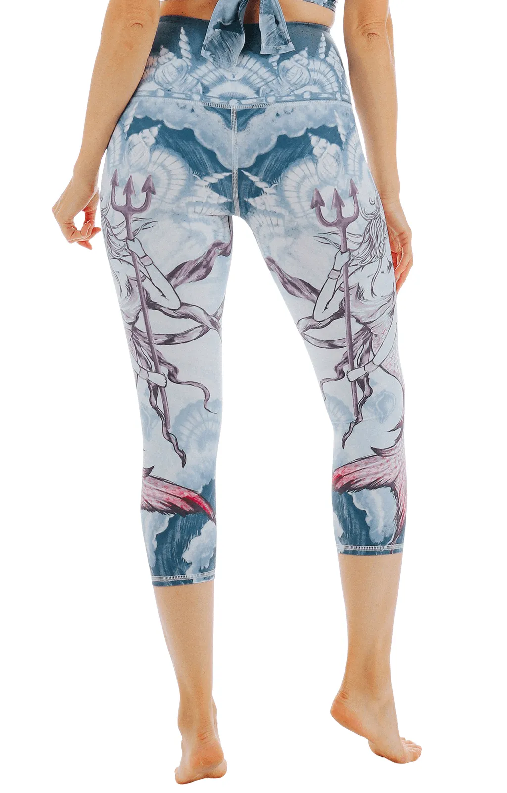 Sea Goddess Printed Yoga Crops