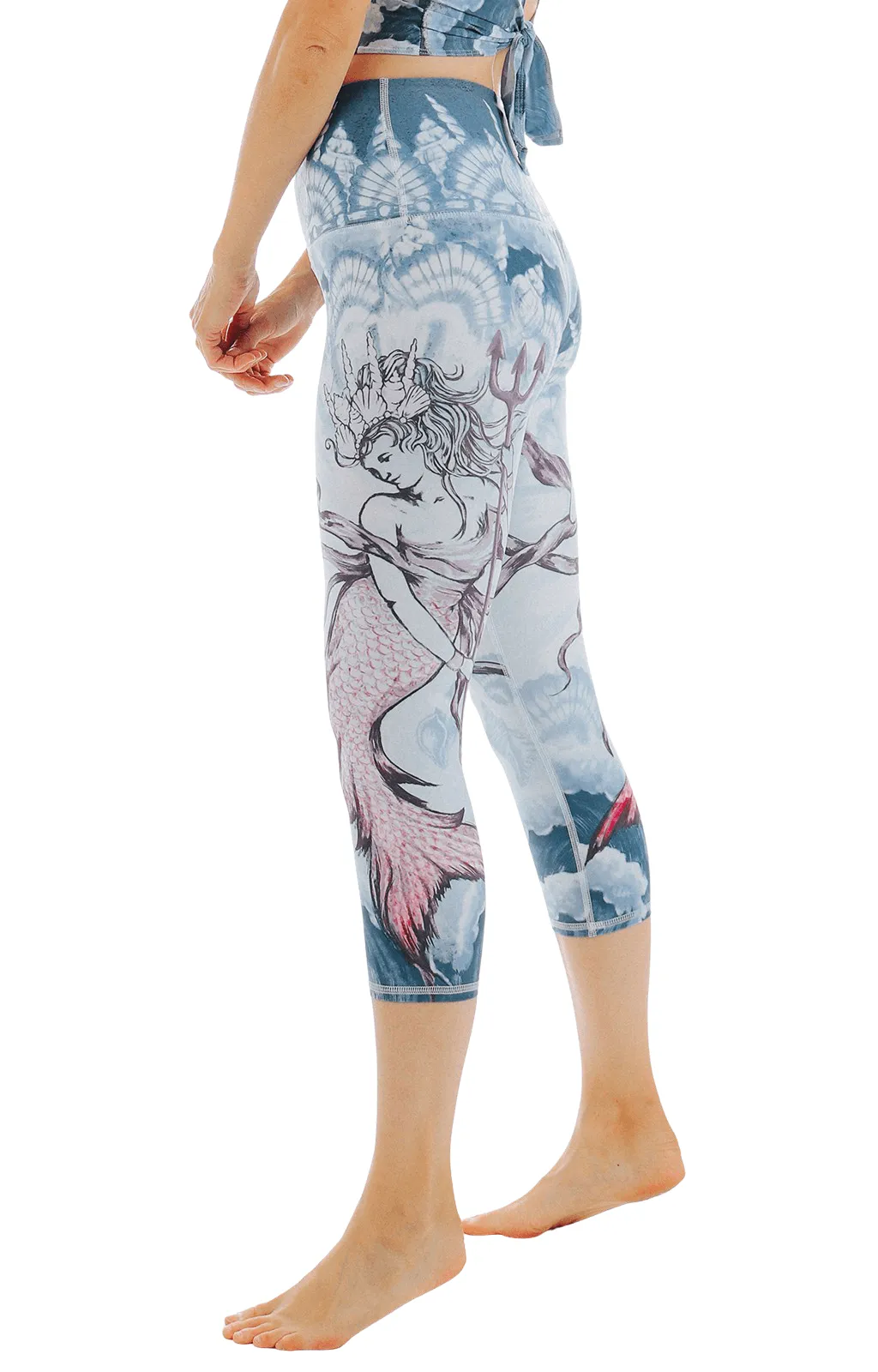 Sea Goddess Printed Yoga Crops