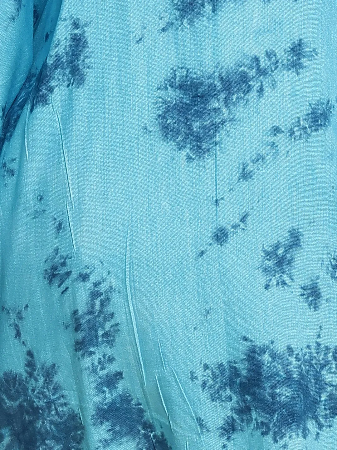 SkyBlue Rayon TieDyeKurta - Sapphire