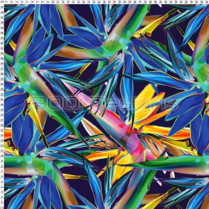 Spandex Bird of Paradise Blue