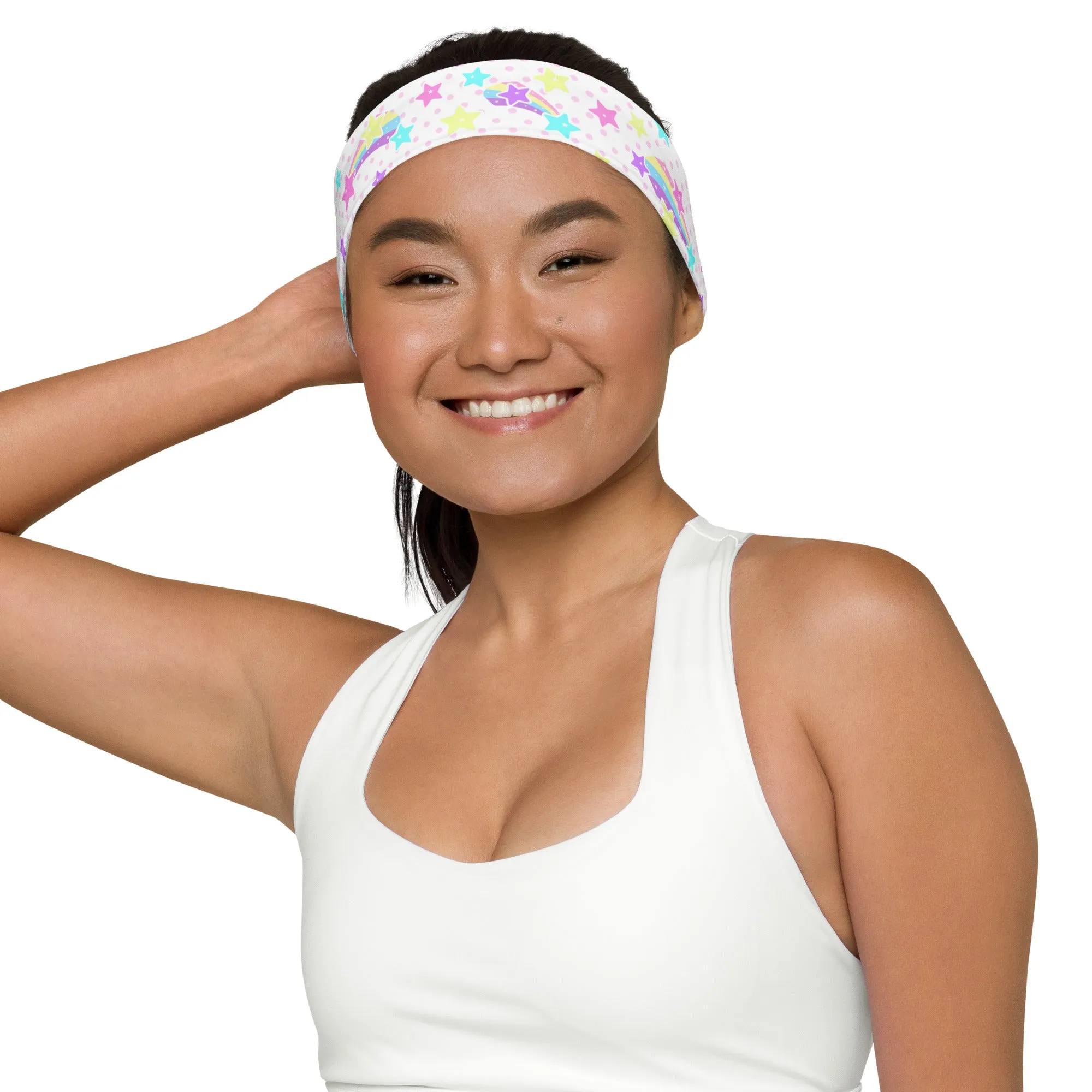 Starry Party White Stretchable Headband