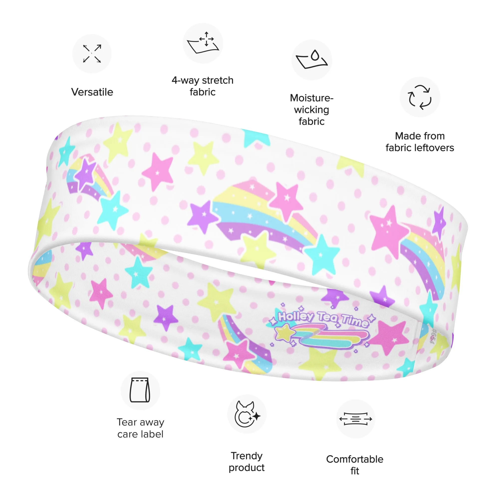 Starry Party White Stretchable Headband