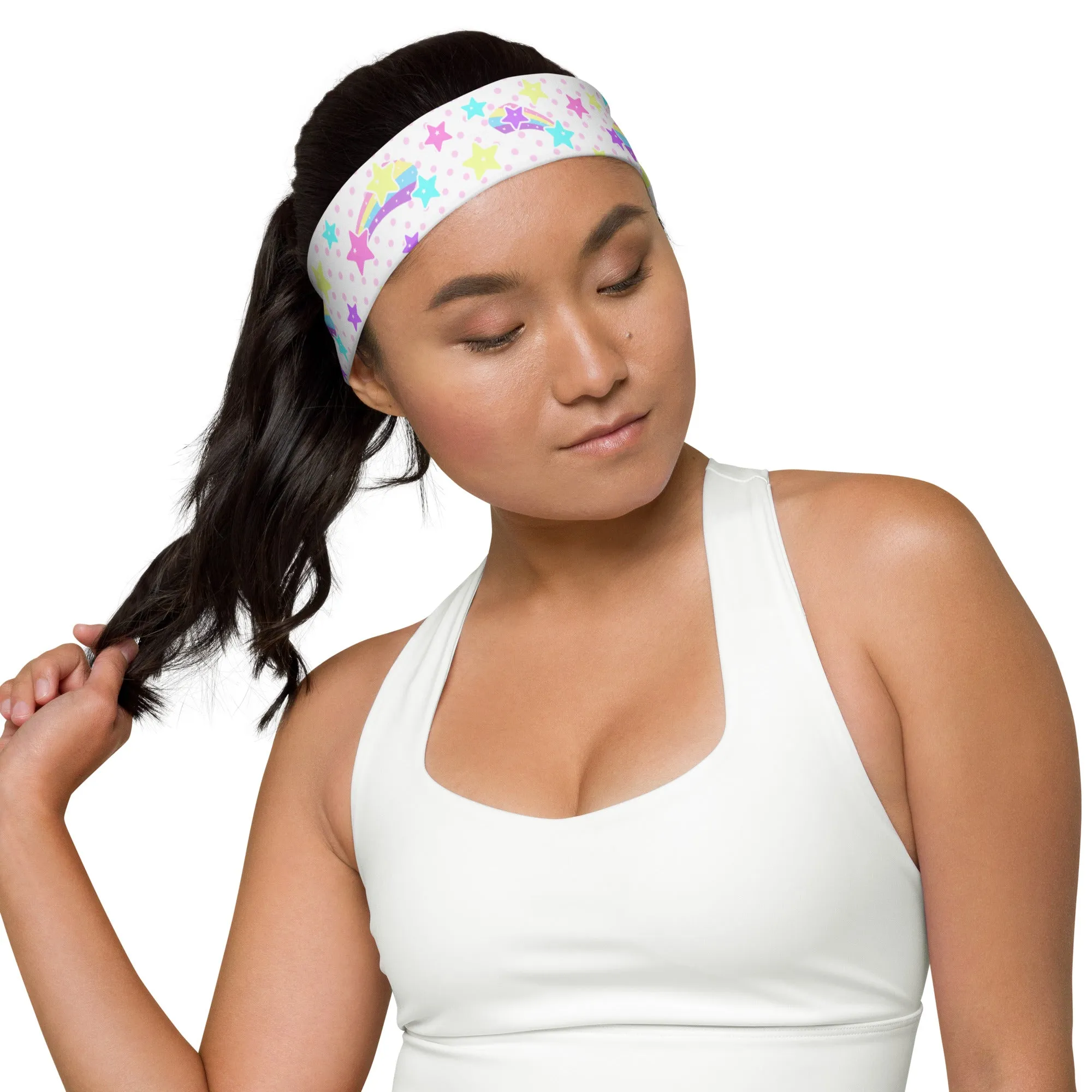 Starry Party White Stretchable Headband