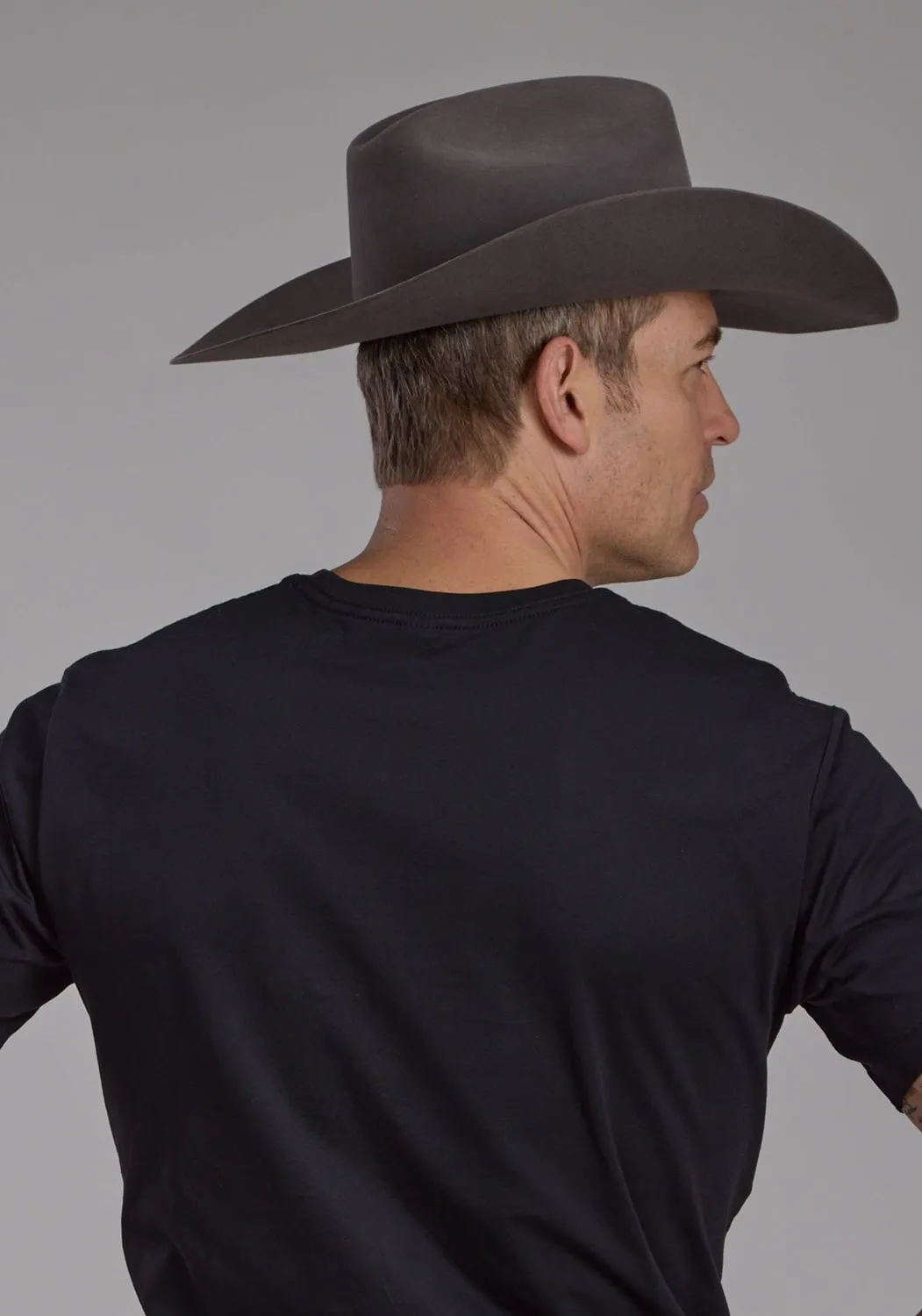 Stetson Mens Buckin Bronc Black 100% Cotton S/S T-Shirt