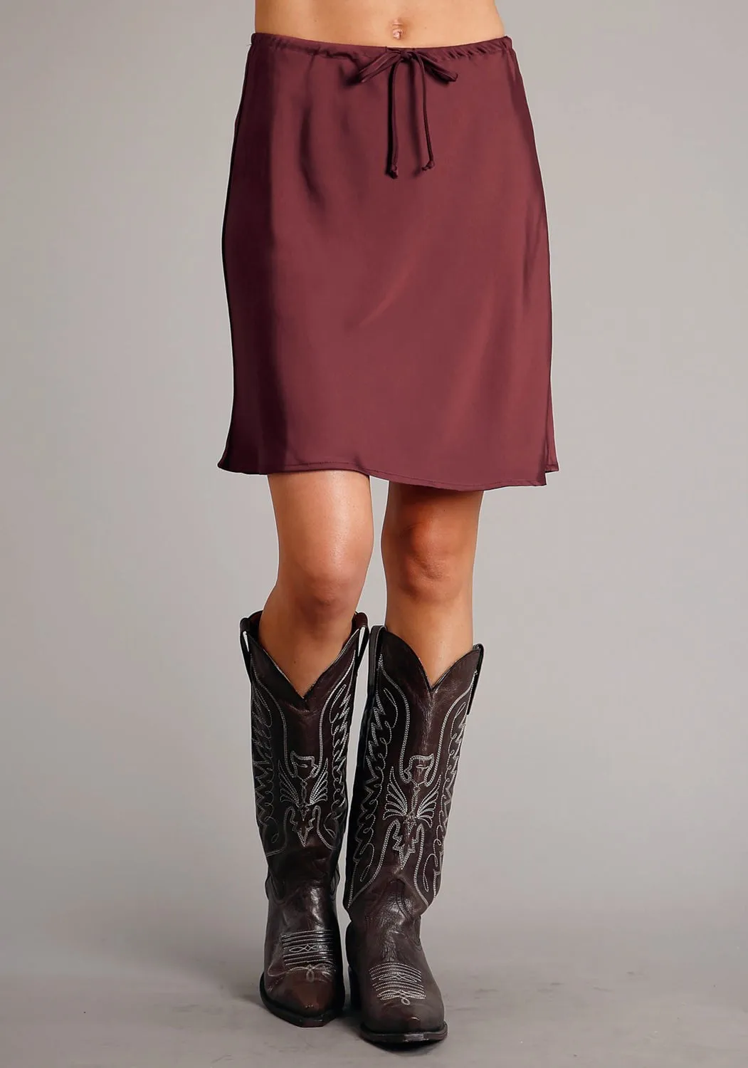 Stetson Womens Satin Wine Poly/Rayon Skirt