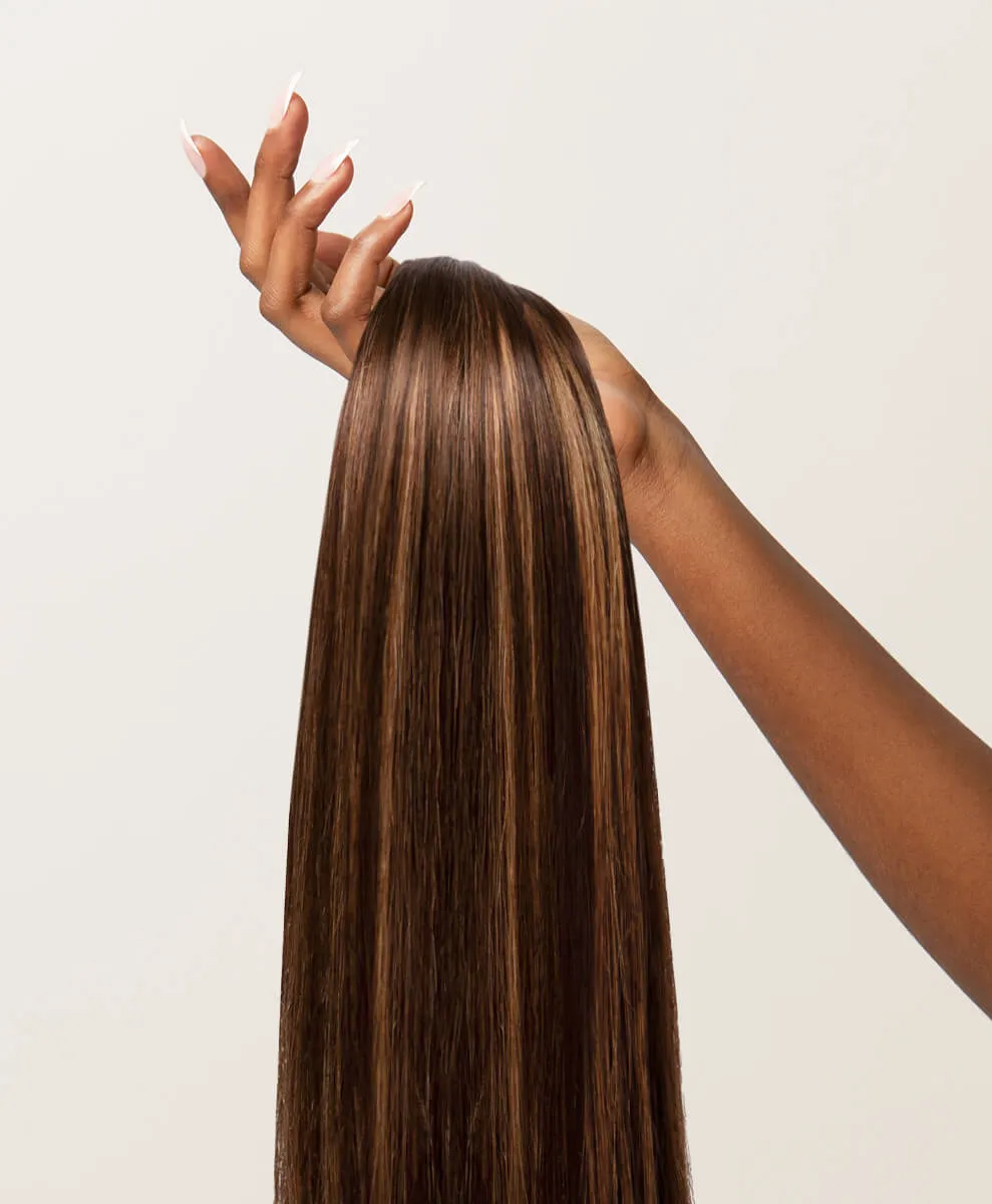 Subtle Brunette Highlighted, 16" Classic Clip-In Hair Extensions, PP2/6 | 100g