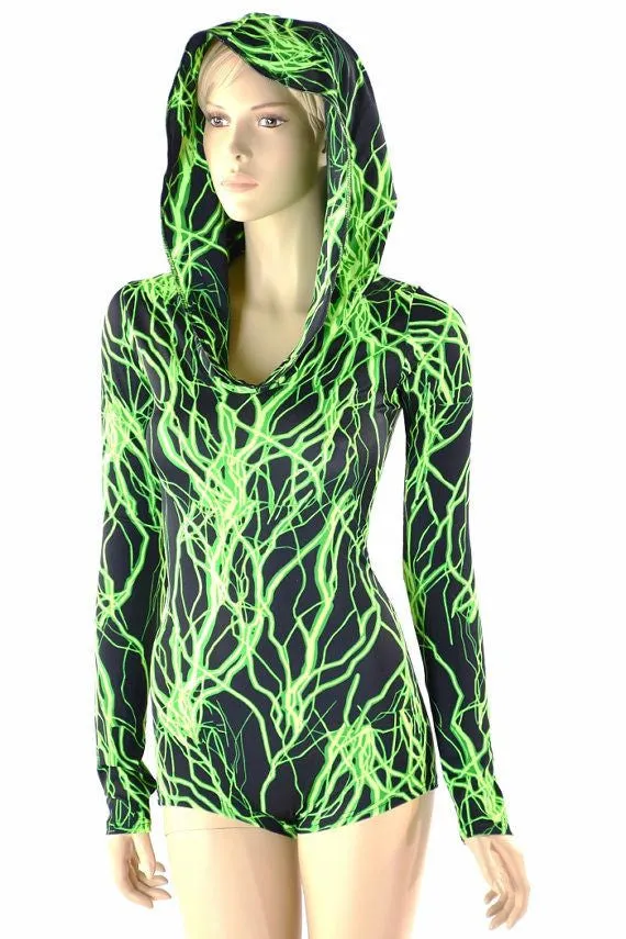 UV  Green Lightning Print Fabric