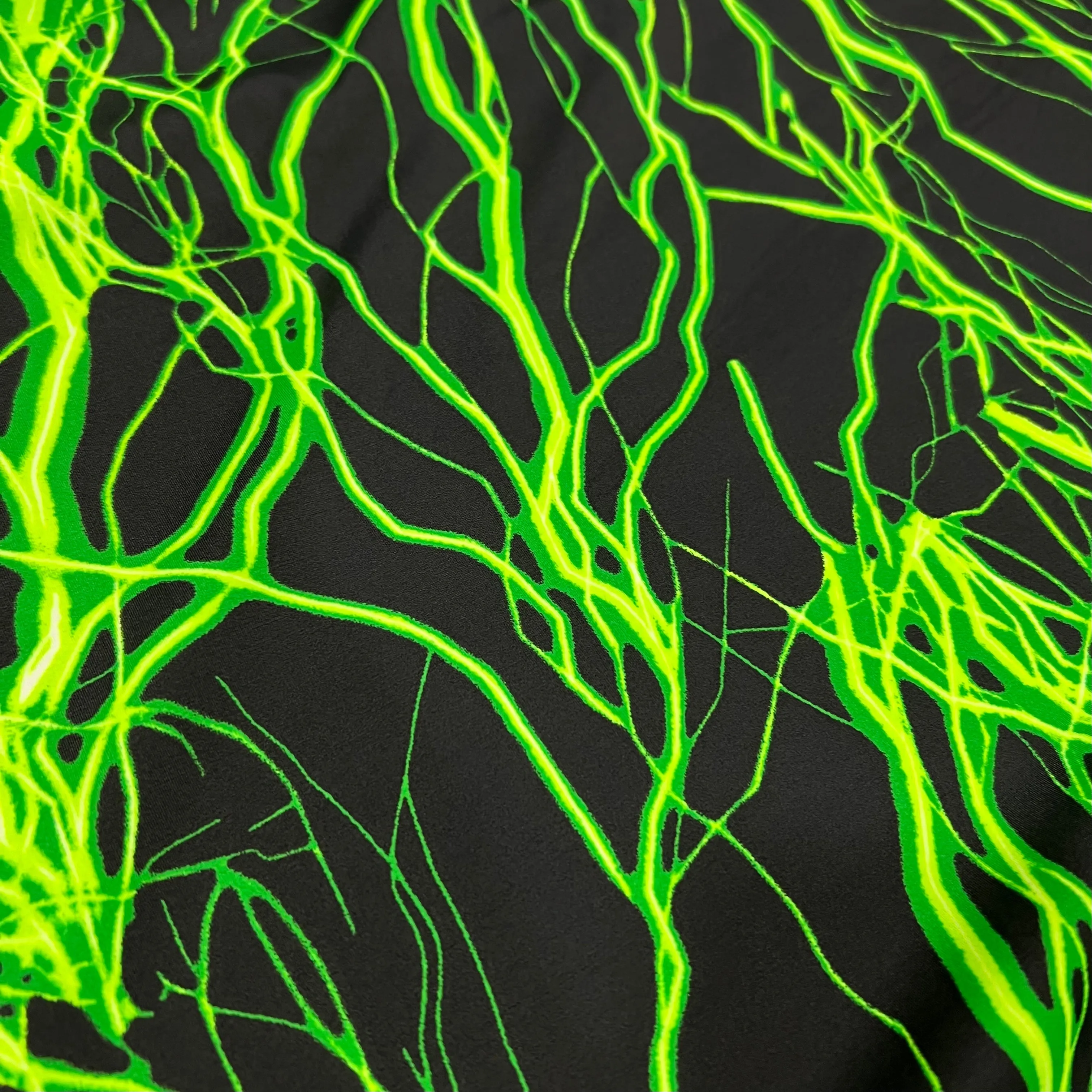 UV  Green Lightning Print Fabric