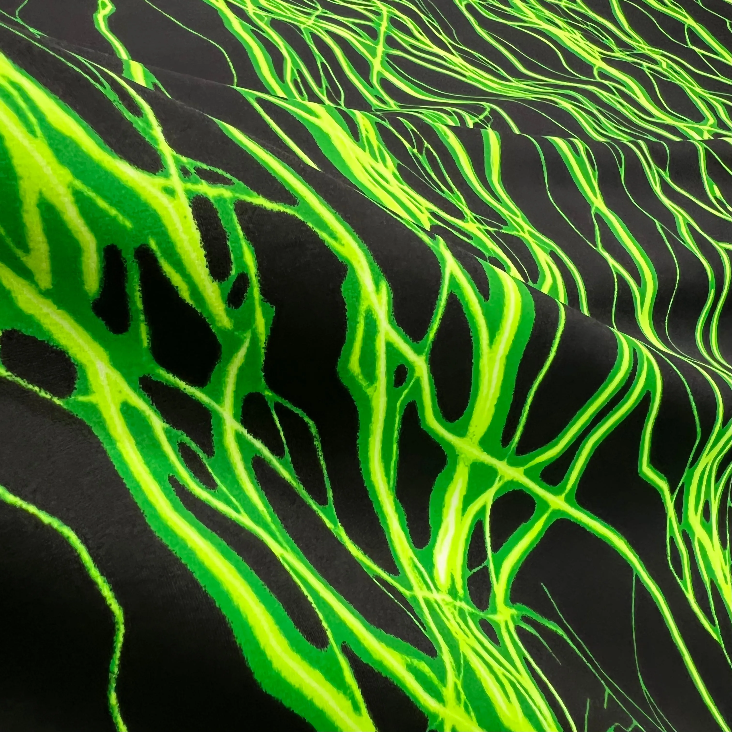 UV  Green Lightning Print Fabric