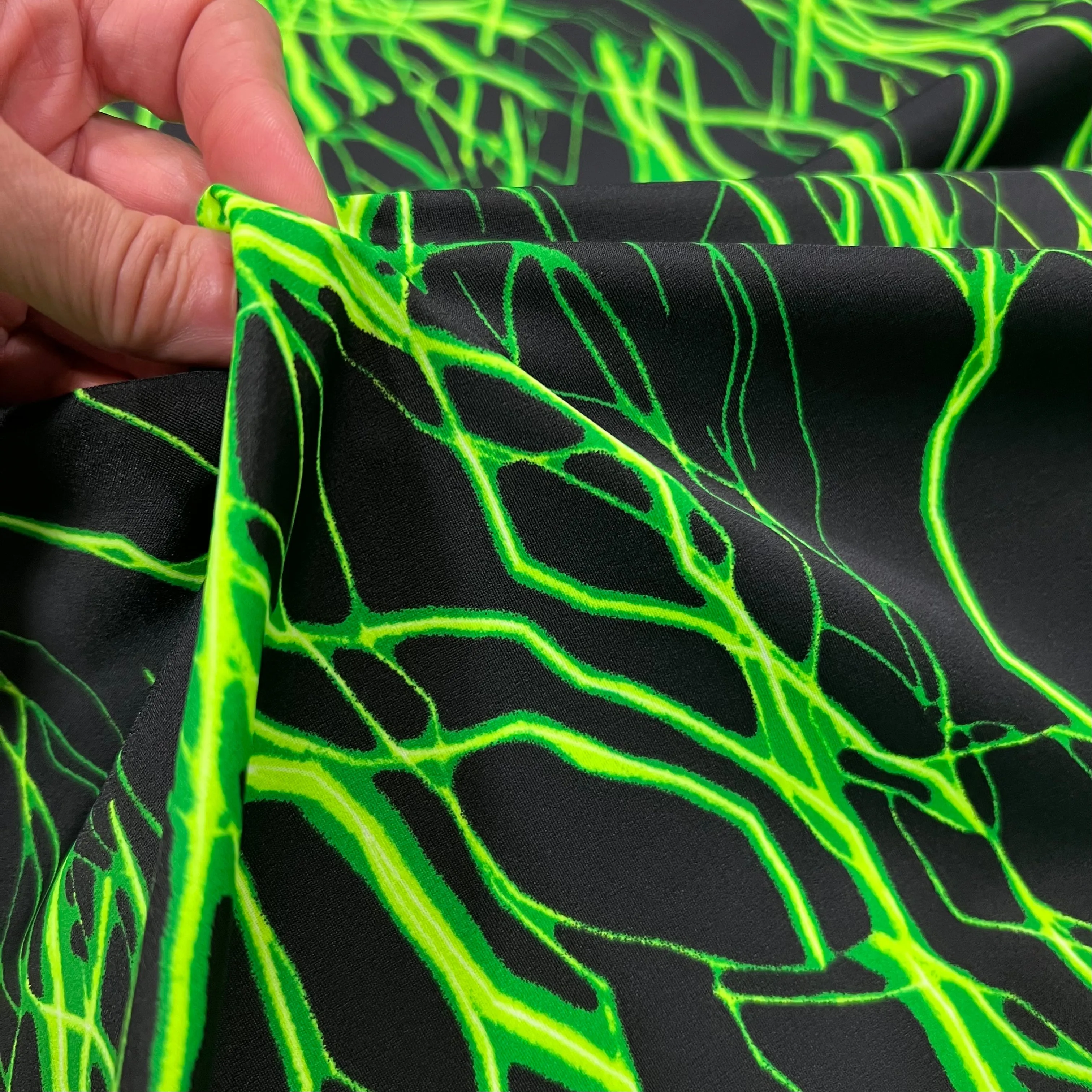 UV  Green Lightning Print Fabric