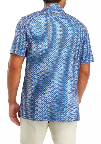 Vineyard Vines Mens Printed Sankaty Performance Short Sleeve Polo Shirt